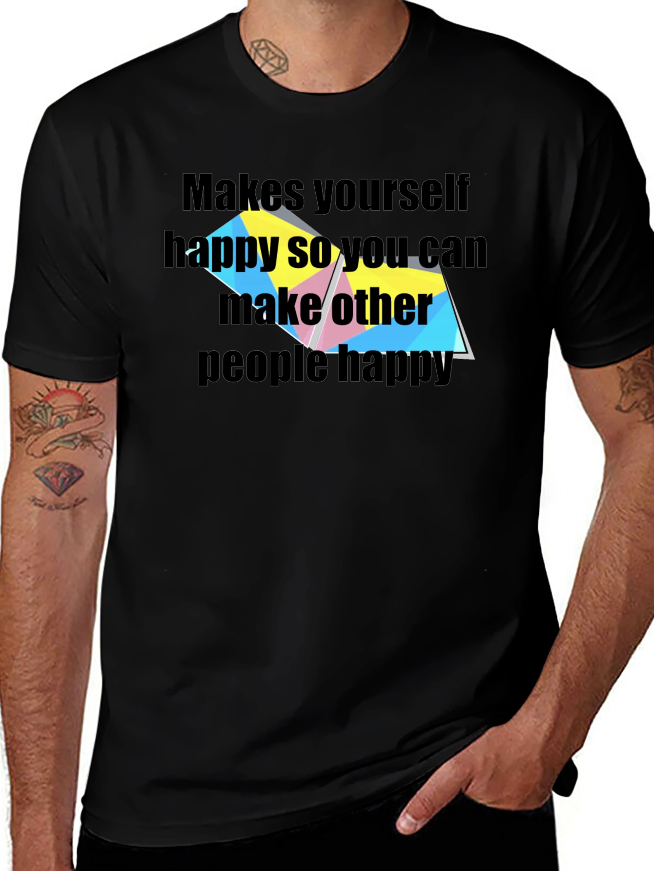 Variant 20 of Inspirational Graphic Tee - Be Happy T-Shirt