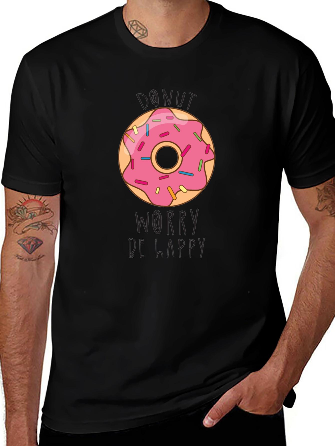 Variant 19 of Donut Worry Be Happy Graphic Tee