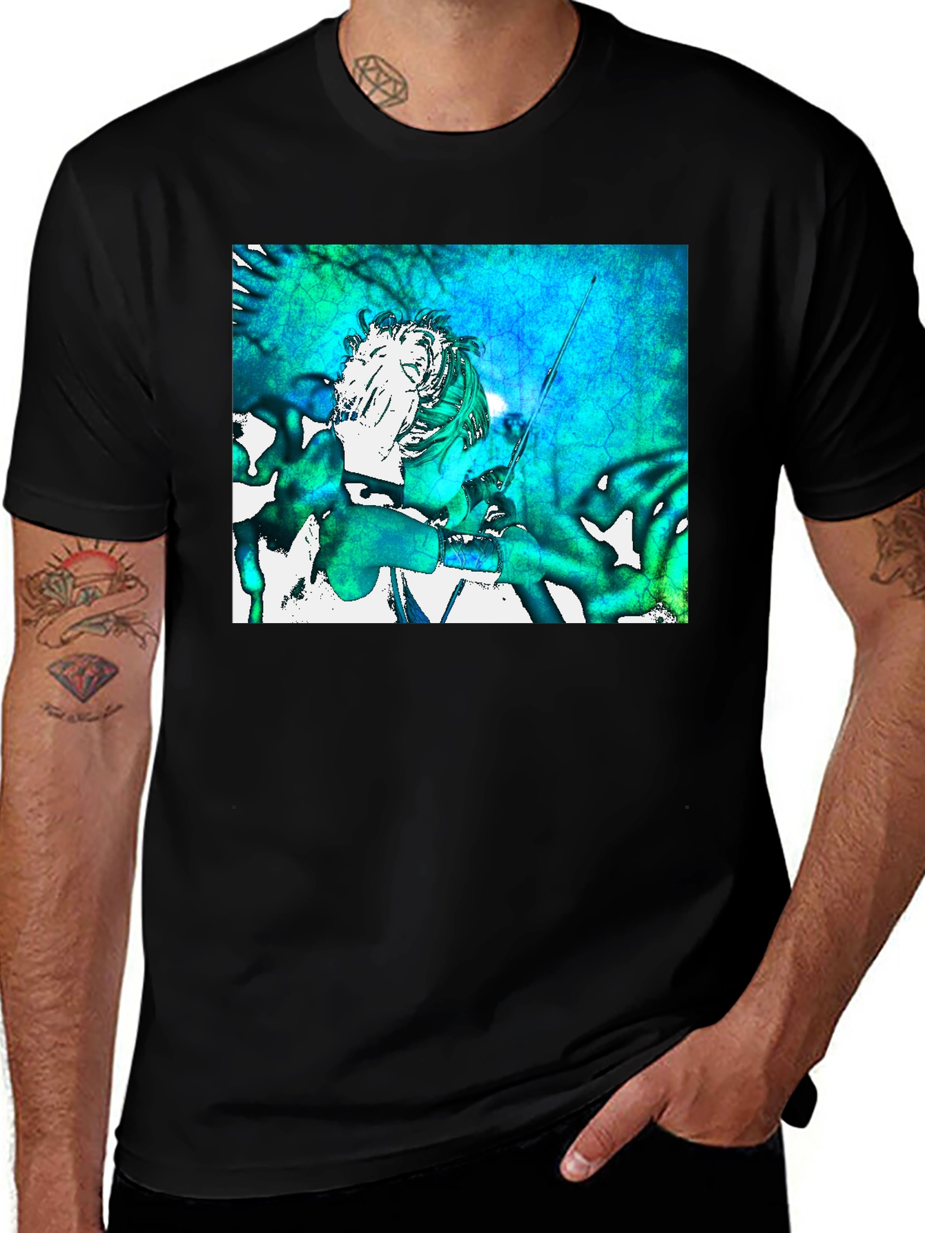 Variant 3 of Abstract Art Graphic Print Black T-Shirt