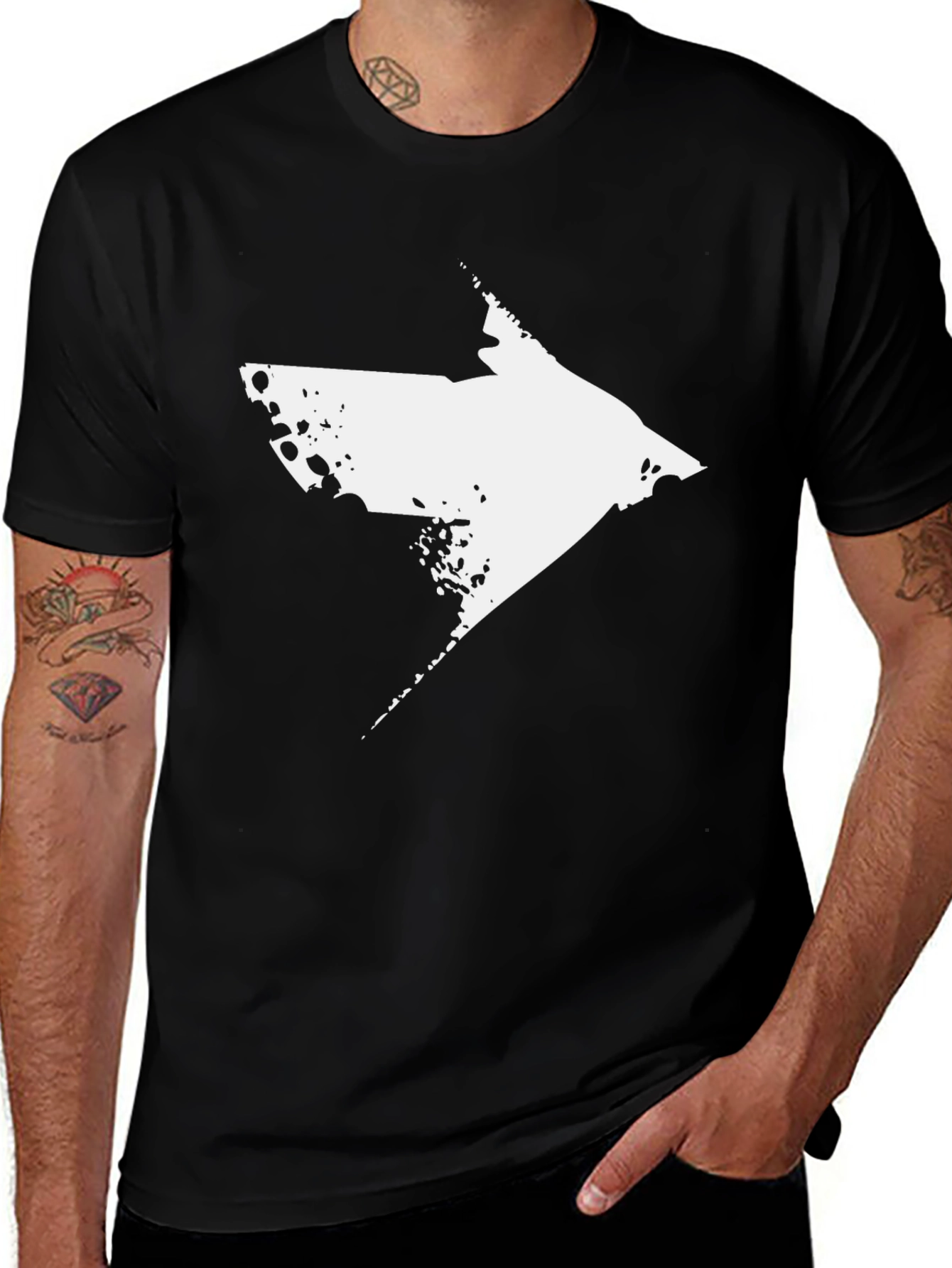 Variant 7 of Abstract White Arrow Graphic T-Shirt