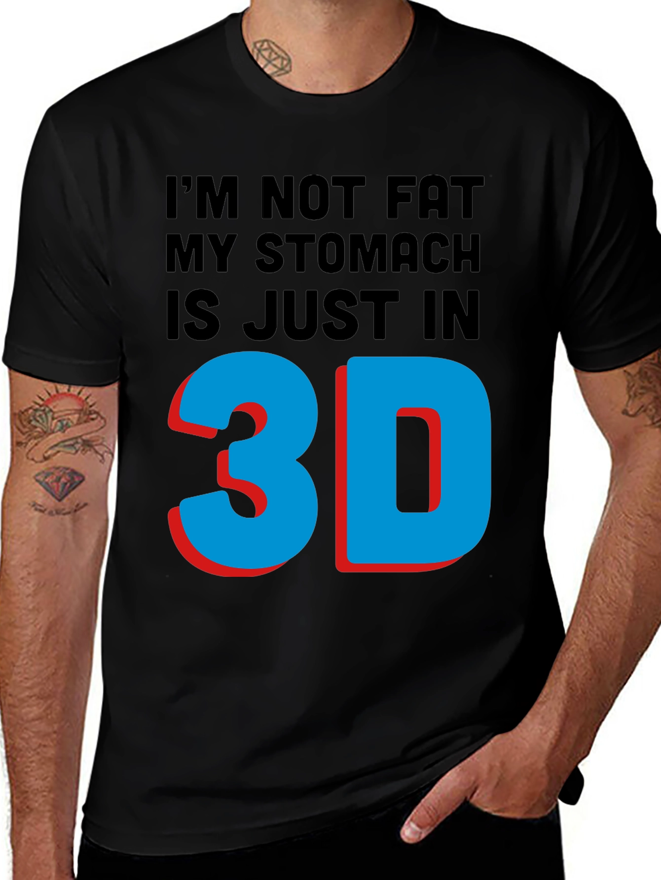Variant 29 of 3D Stomach Funny Graphic T-Shirt