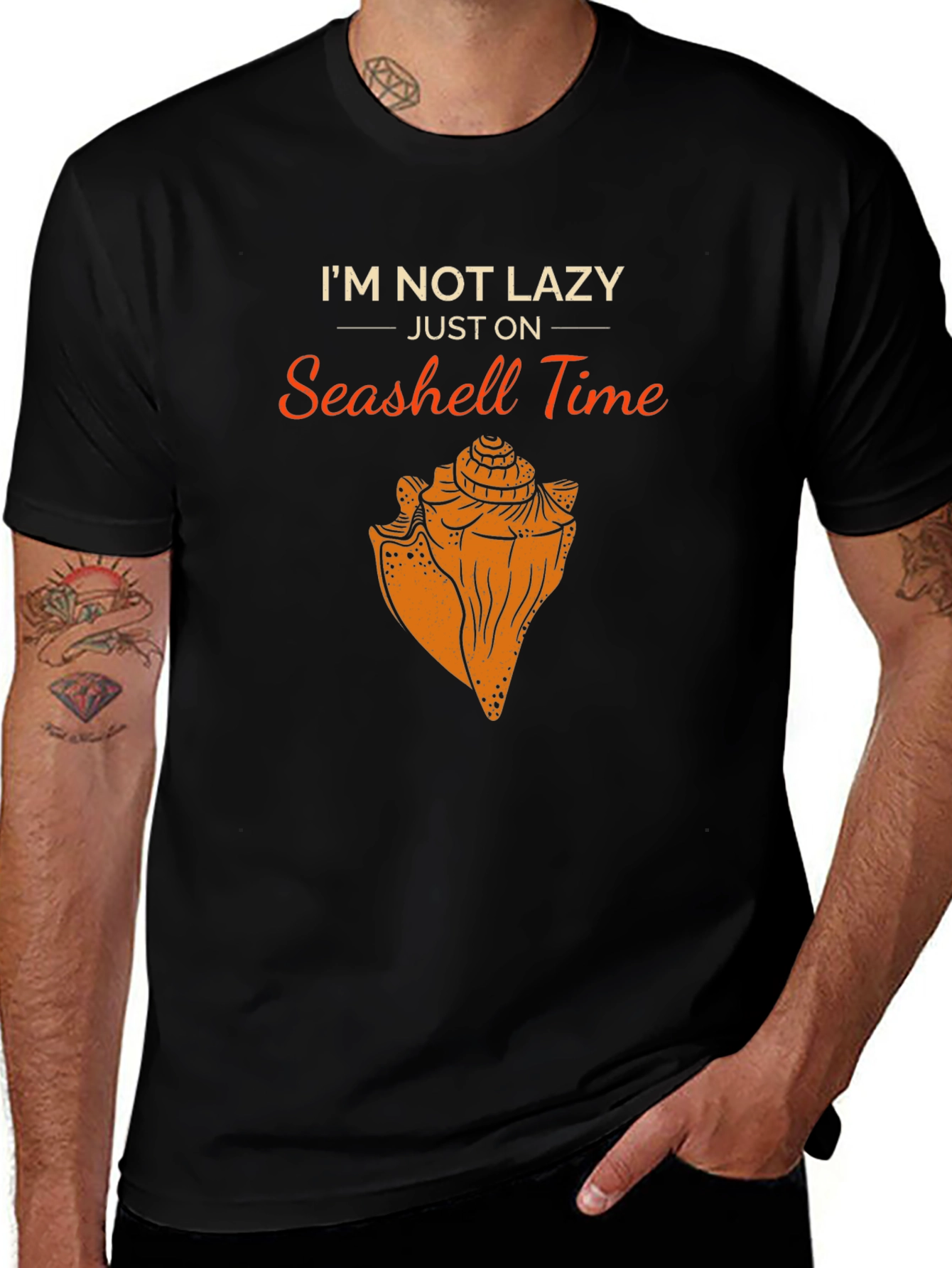 Variant 6 of Seashell Time Graphic T-Shirt - Lazy Humor Tee