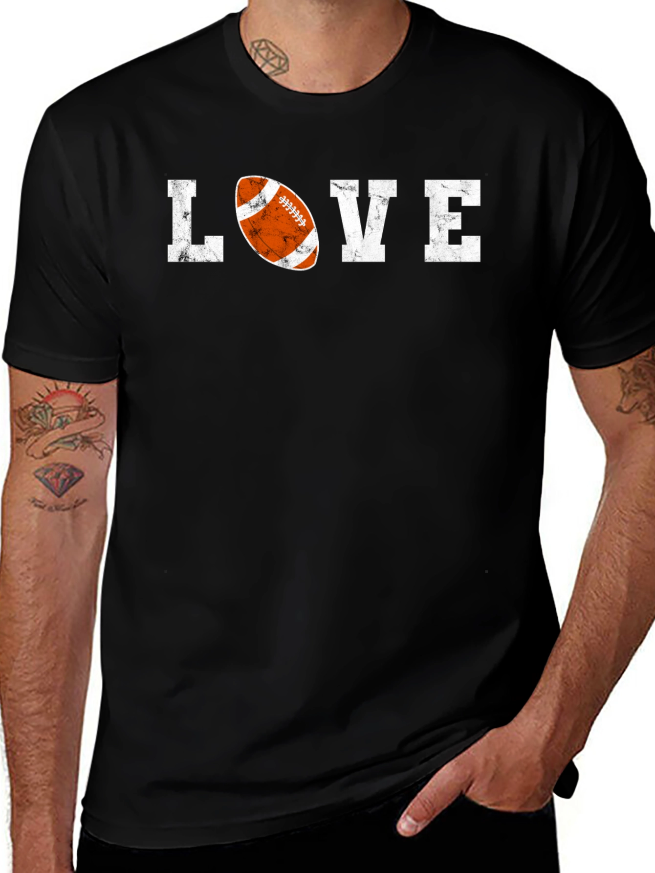 Variant 6 of Love Football Graphic Tee - Distressed Print