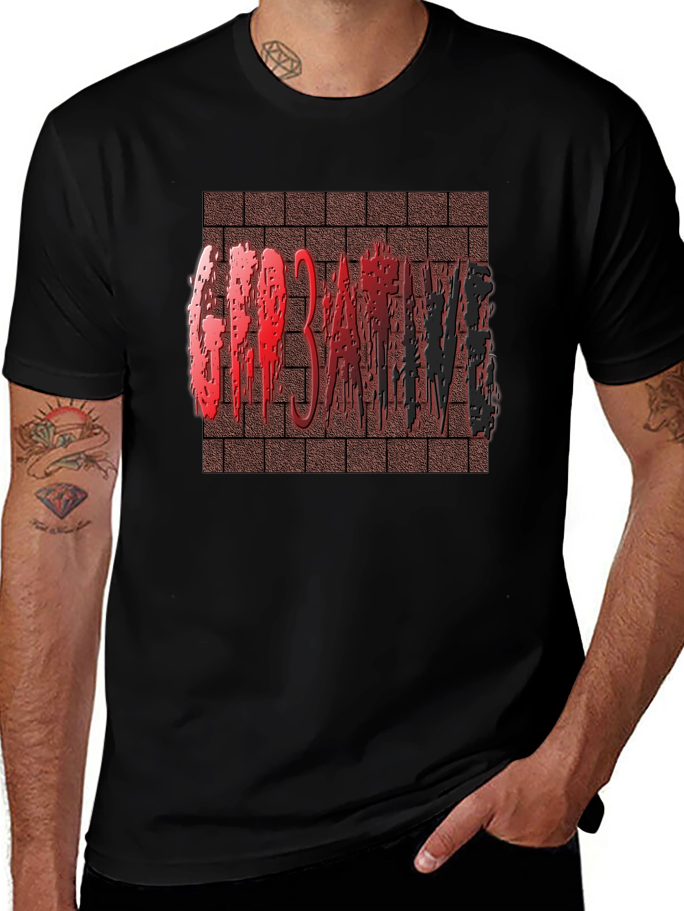 Variant 20 of Creative Brick Wall Graphic T-Shirt