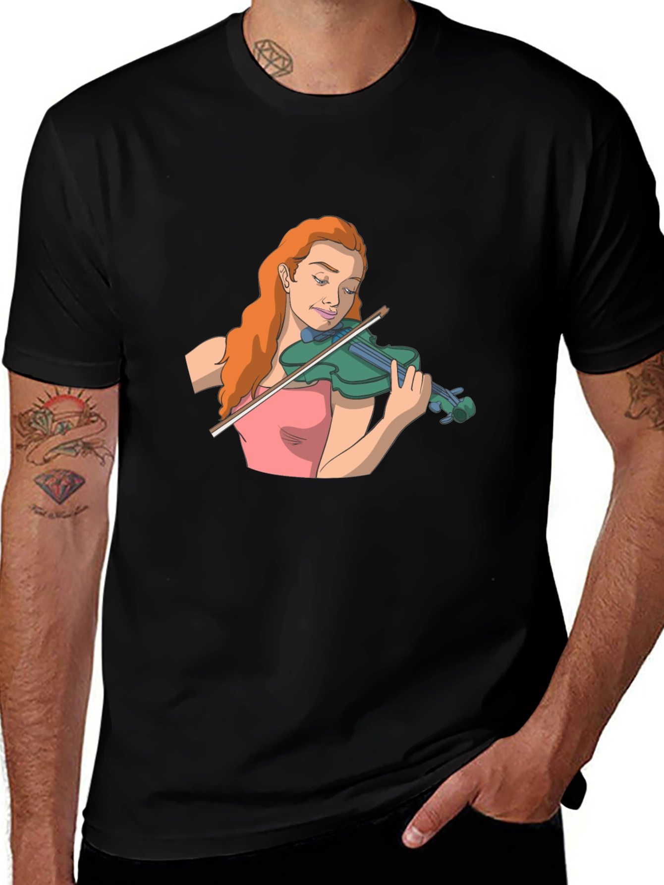 Variant 28 of Violin Player Graphic T-Shirt