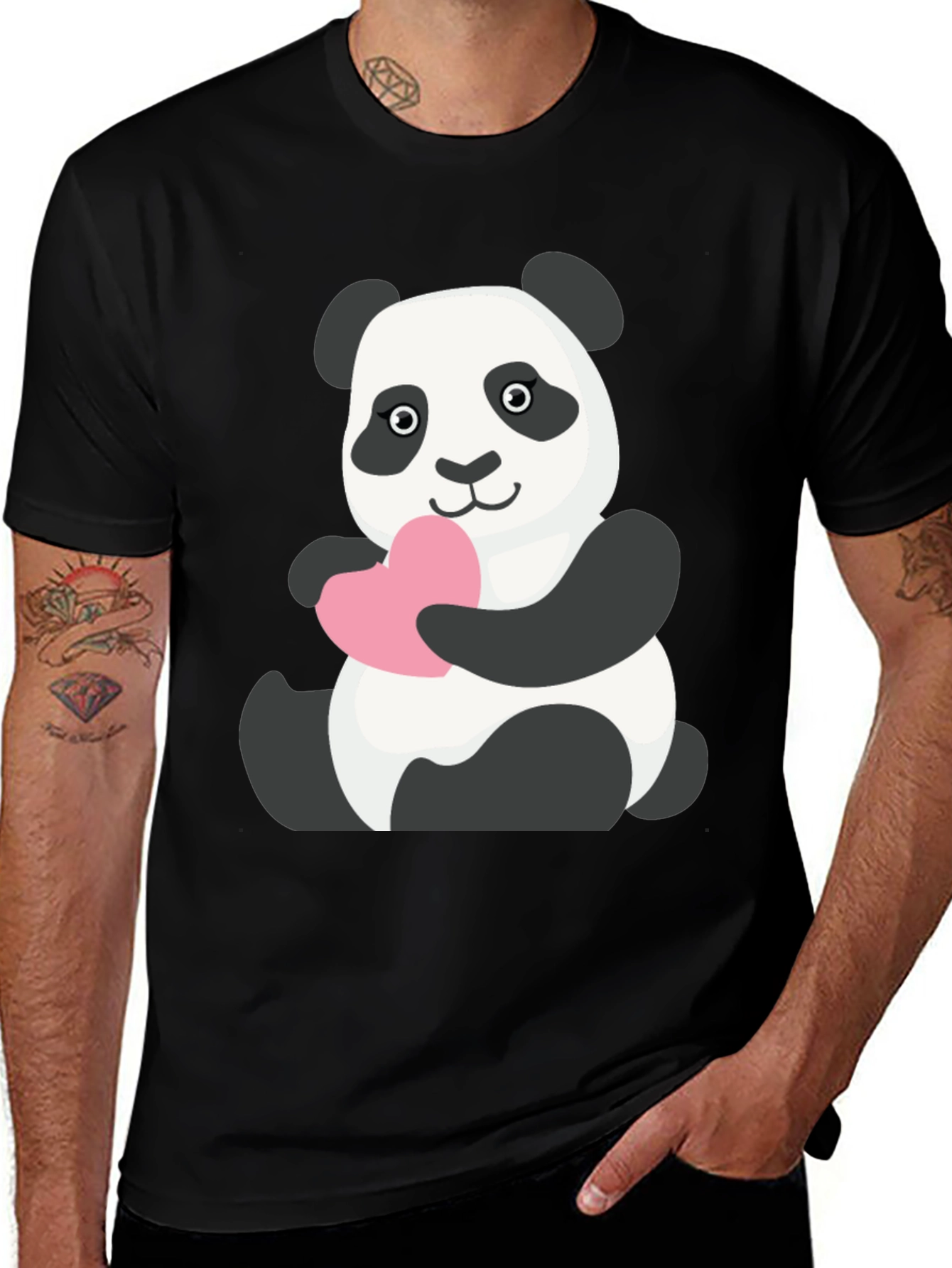 Variant 17 of Cute Panda Holding Heart T-Shirt