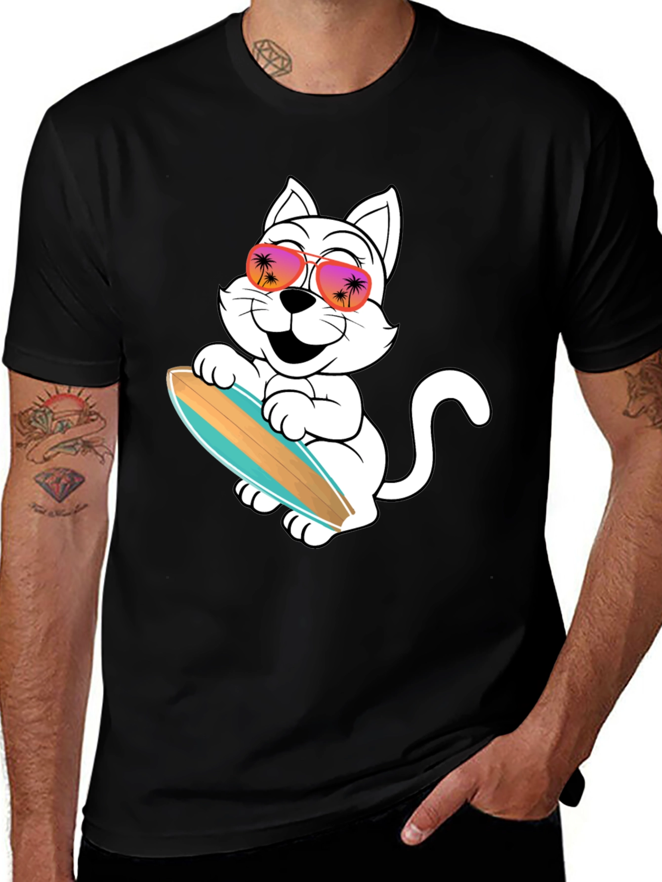 Variant 26 of Cool Cat Surfing T-Shirt