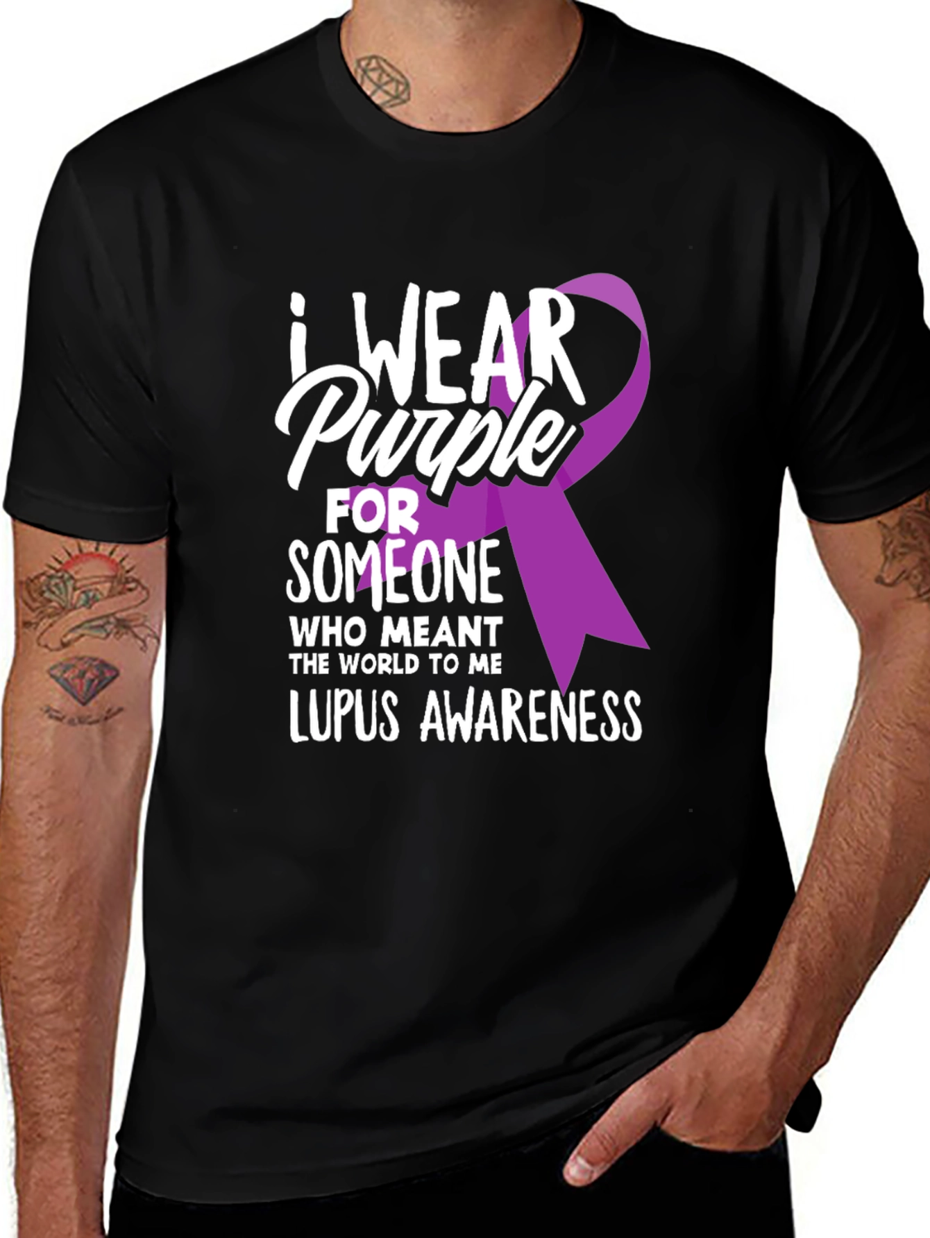 Variant 9 of Lupus Awareness T-Shirt - I Wear Purple Ribbon