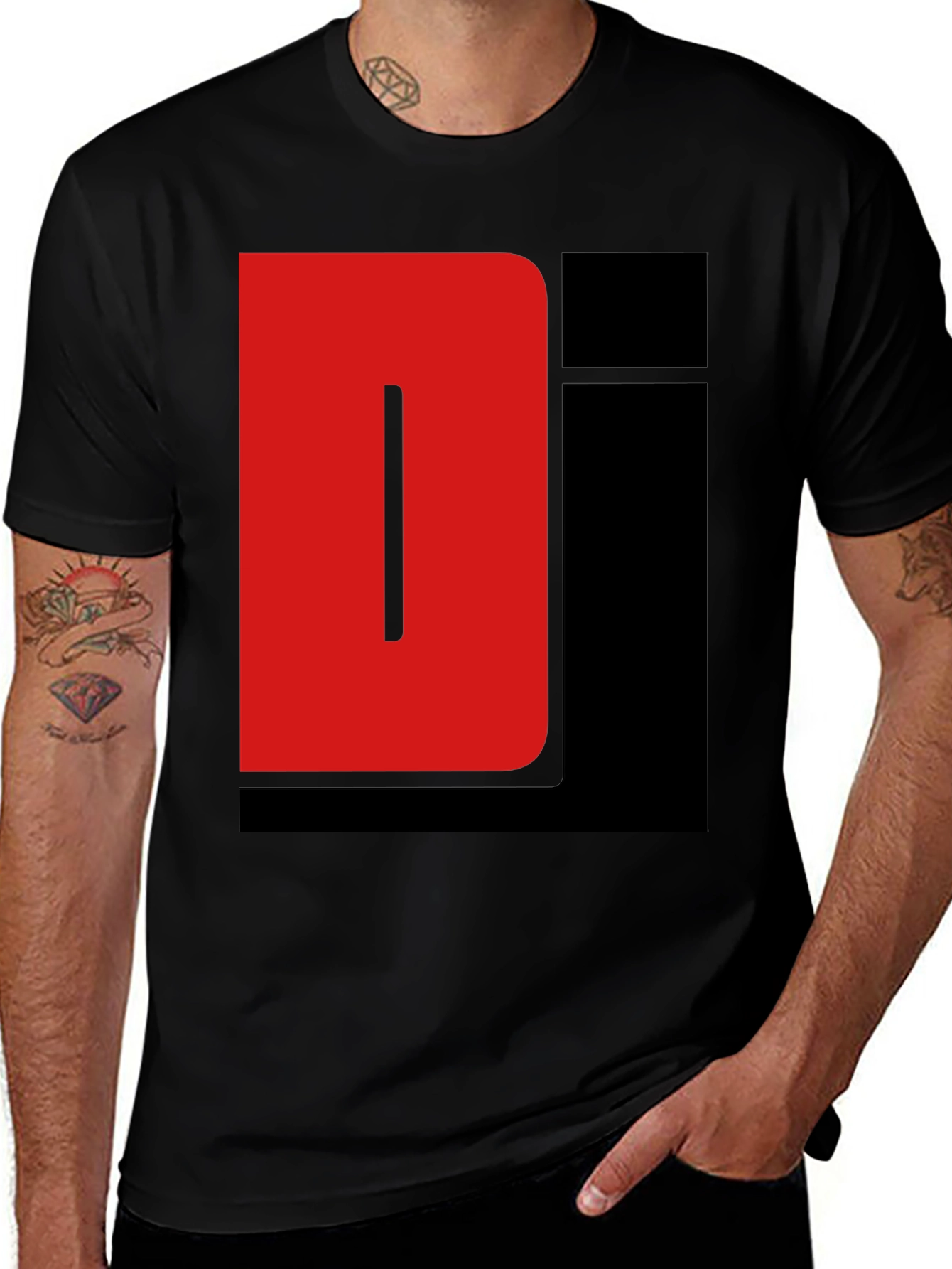 Variant 4 of Red and Black Graphic Tee Shirt