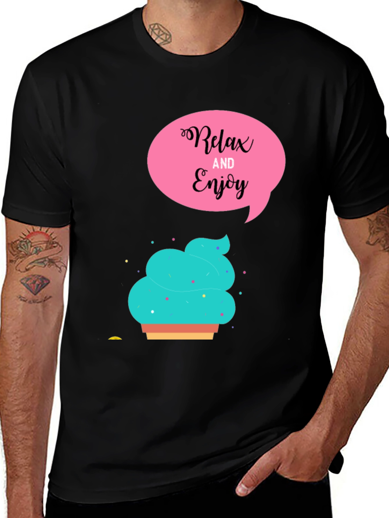 Relax & Enjoy Tee: Ice Cream Graphic T-Shirt