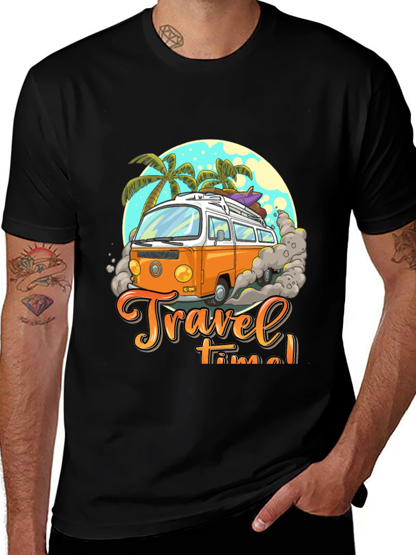 Variant 15 of Travel Time Graphic Tee - Retro Camper Van