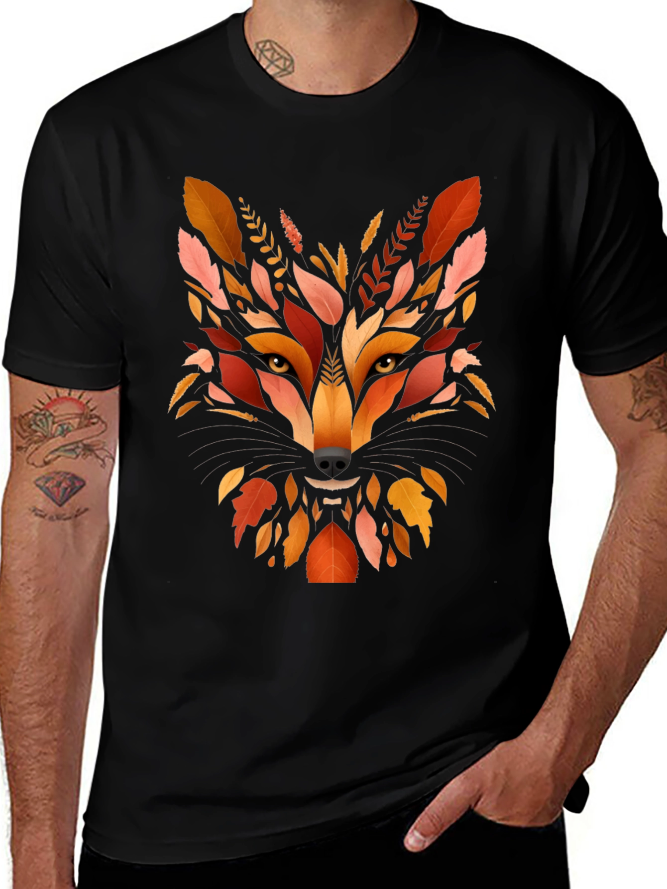 Variant 24 of Autumn Fox Graphic Tee - Nature Inspired Men's T-Shirt