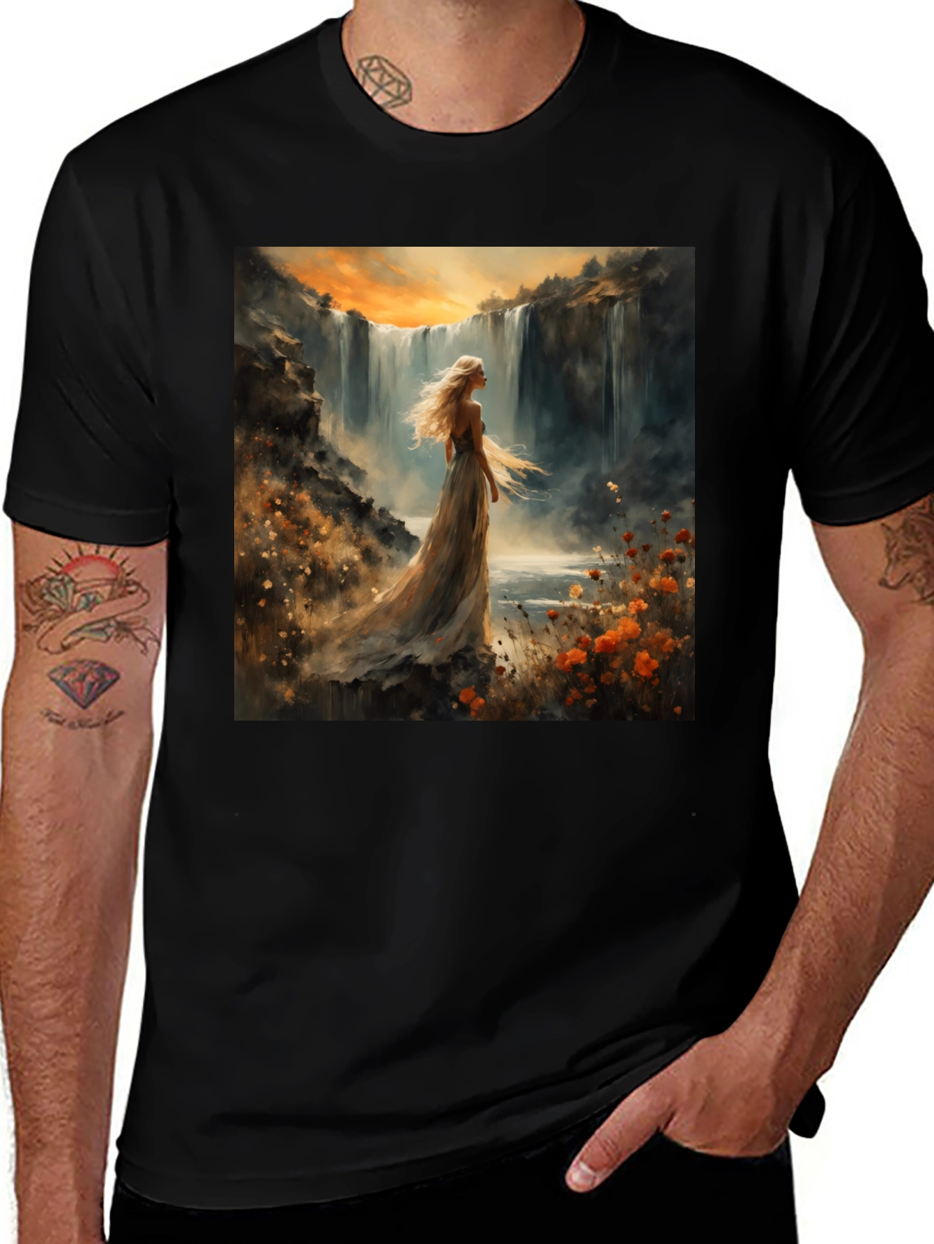 Variant 28 of Waterfall Goddess Graphic Tee