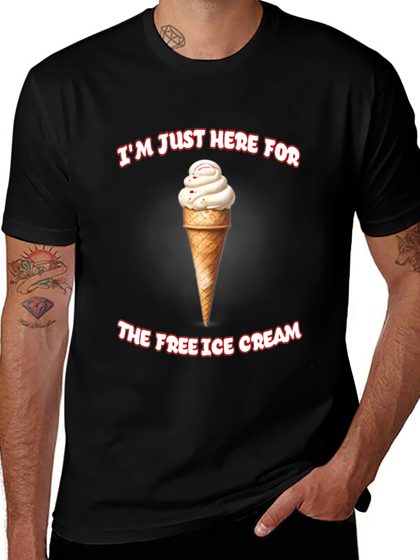 Variant 11 of I'm Just Here For The Free Ice Cream T-Shirt