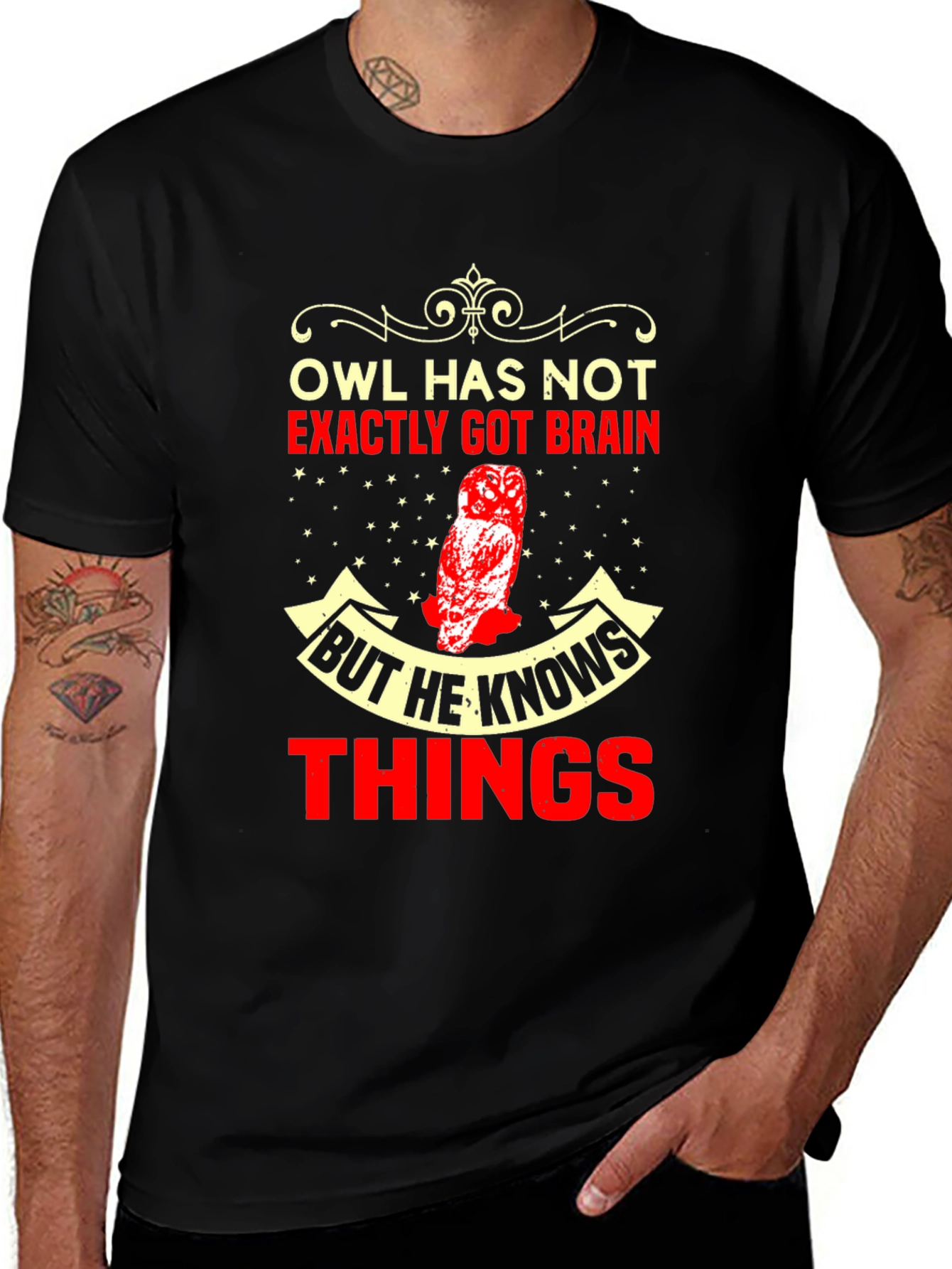 Variant 27 of Owl Brain Funny Graphic T-Shirt