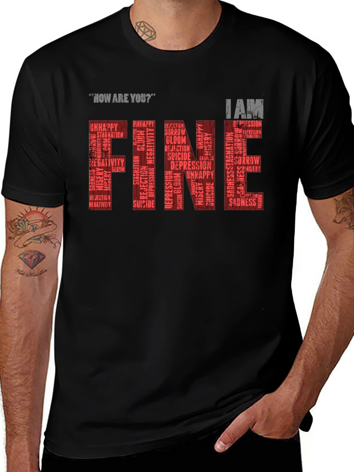 Variant 4 of Fine T-Shirt: Mental Health Awareness Graphic Tee