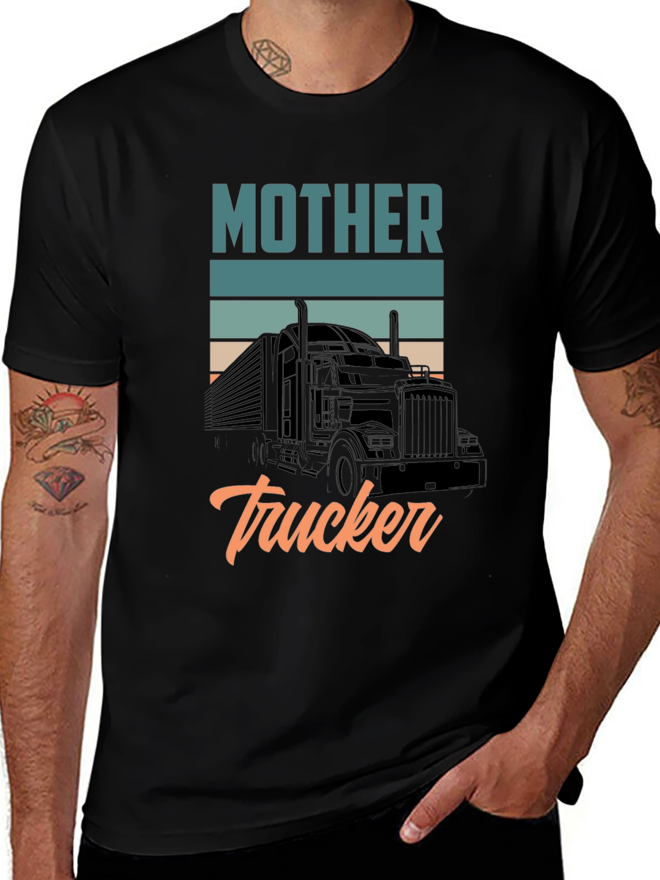 Mother Trucker Graphic Tee - Black
