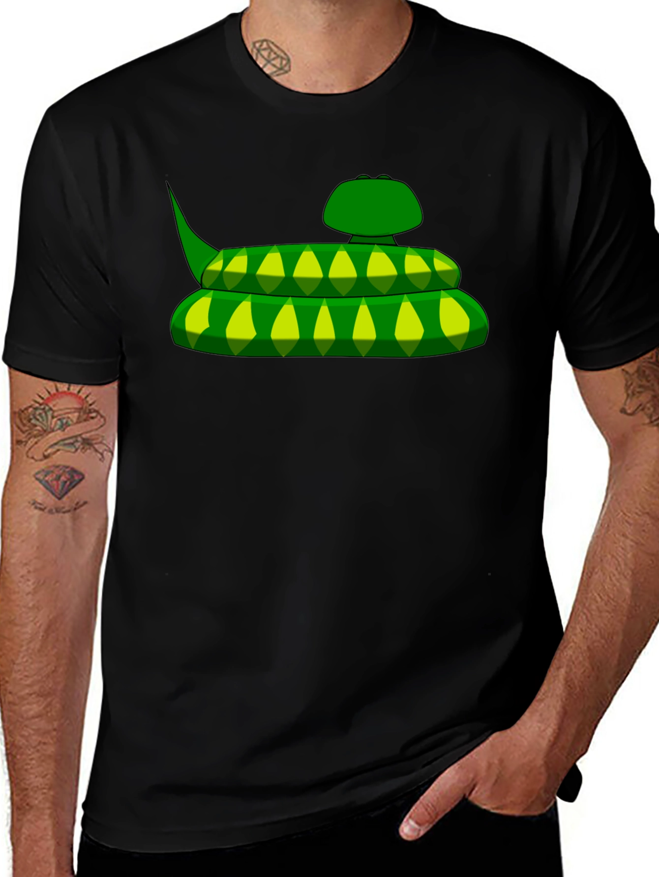 Variant 20 of Snake Graphic Tee - Cartoon Reptile Design