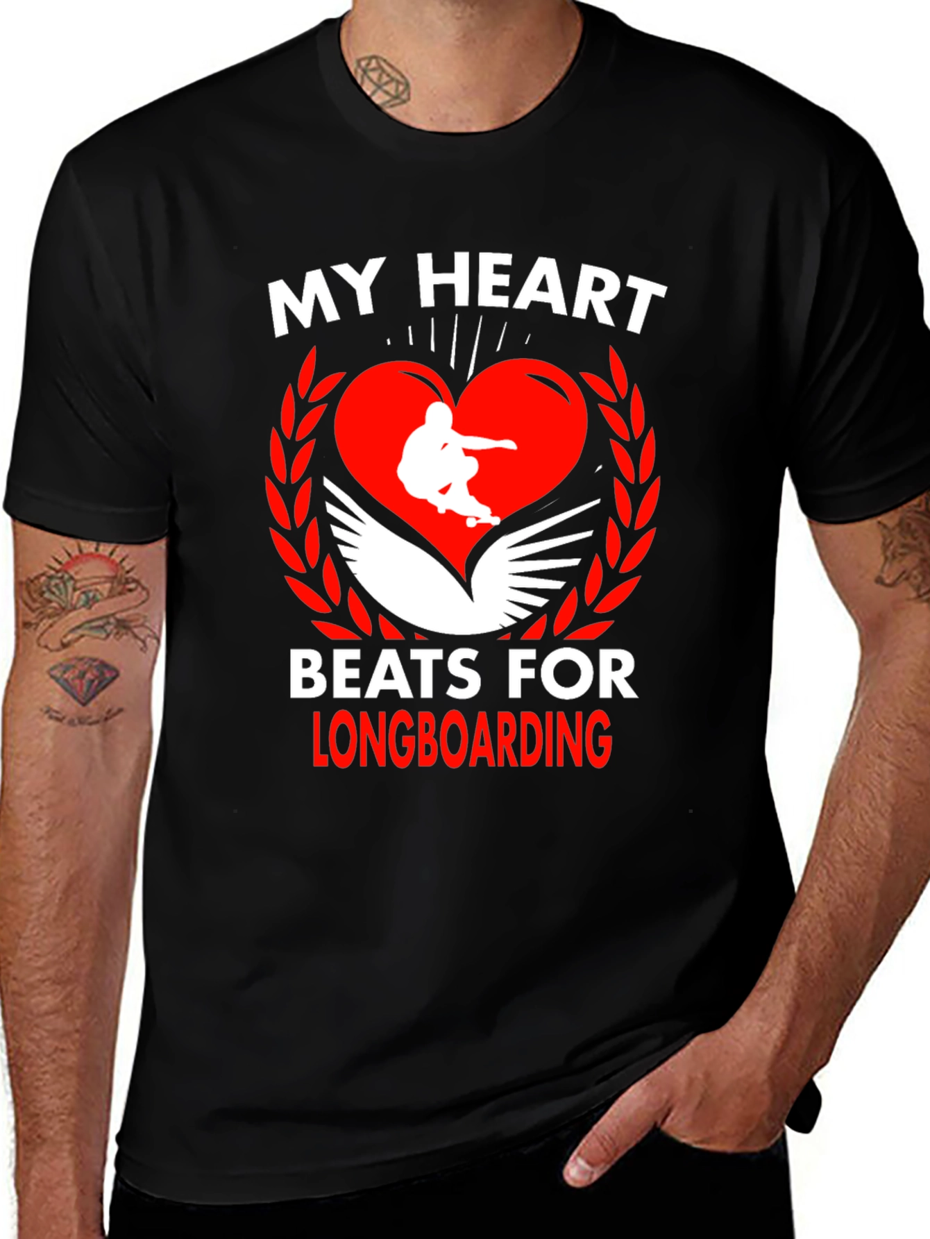 Variant 11 of Longboarding Heartbeat Graphic Tee