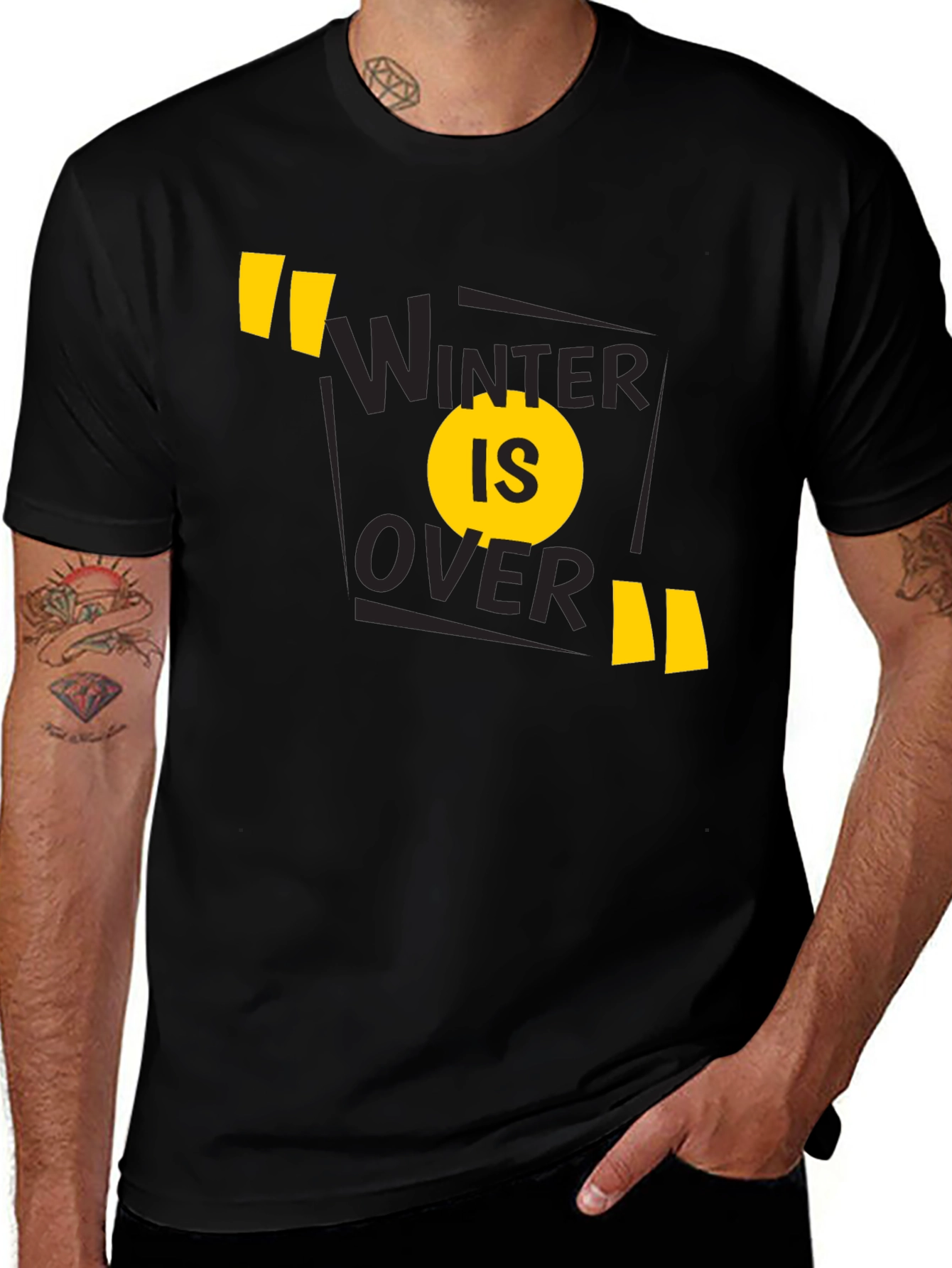 Variant 2 of Winter is Over Graphic Tee - Black
