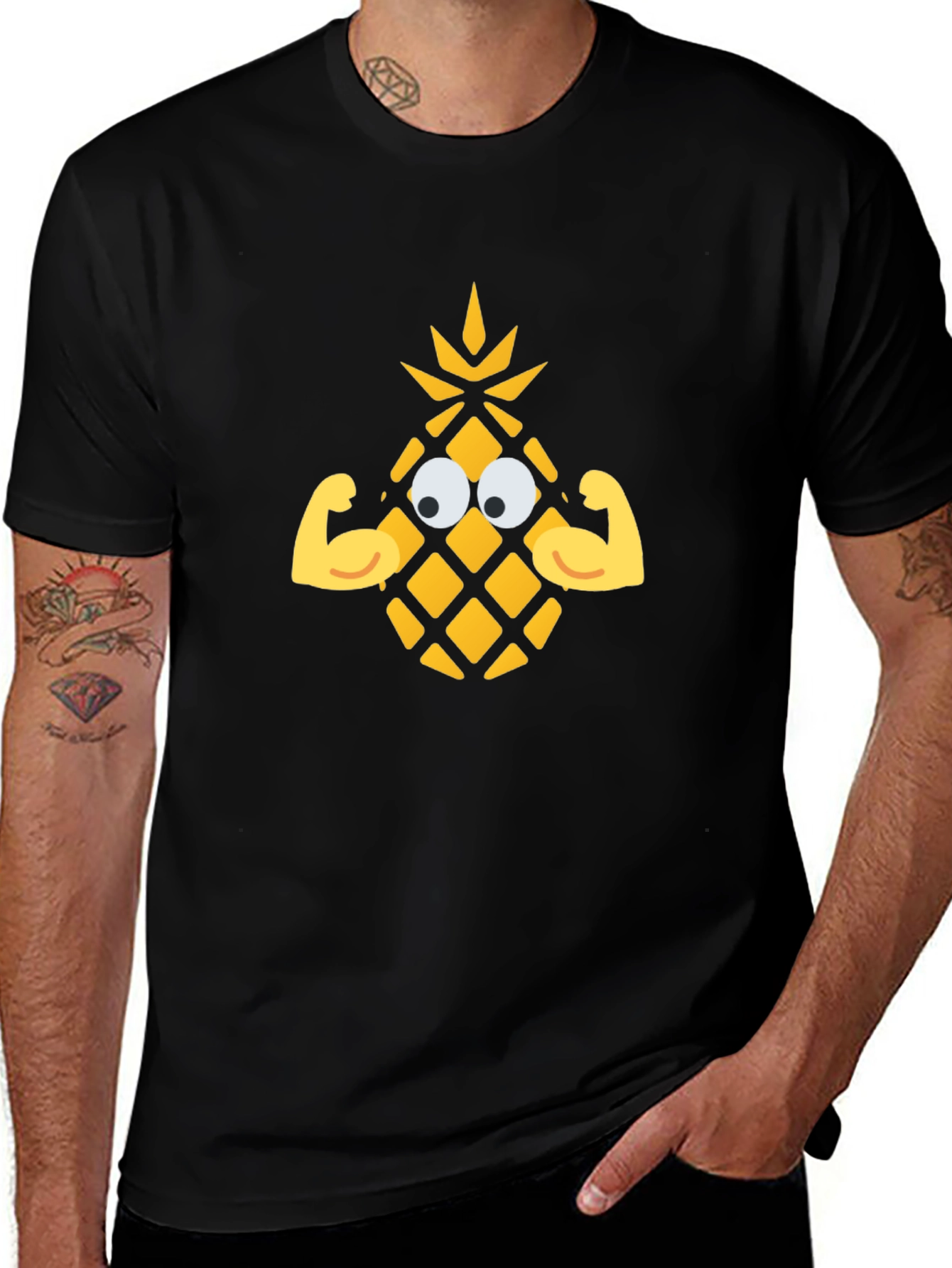 Variant 23 of Muscle Pineapple Black T-Shirt