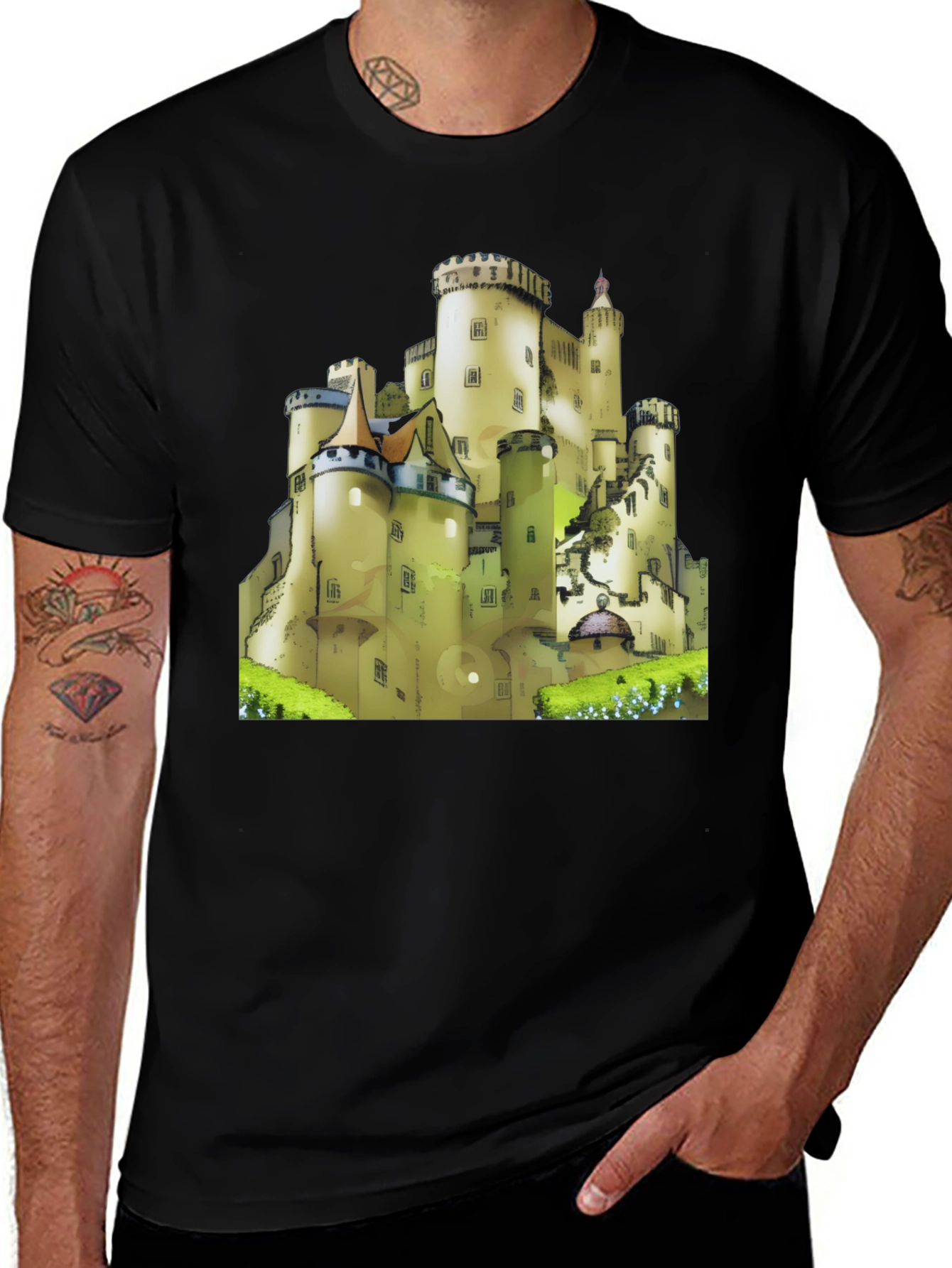 Variant 8 of Castle Graphic Tee - Medieval Fantasy Shirt