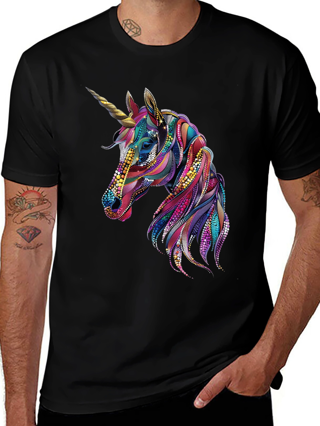 Variant 29 of Unicorn Graphic Black T-Shirt