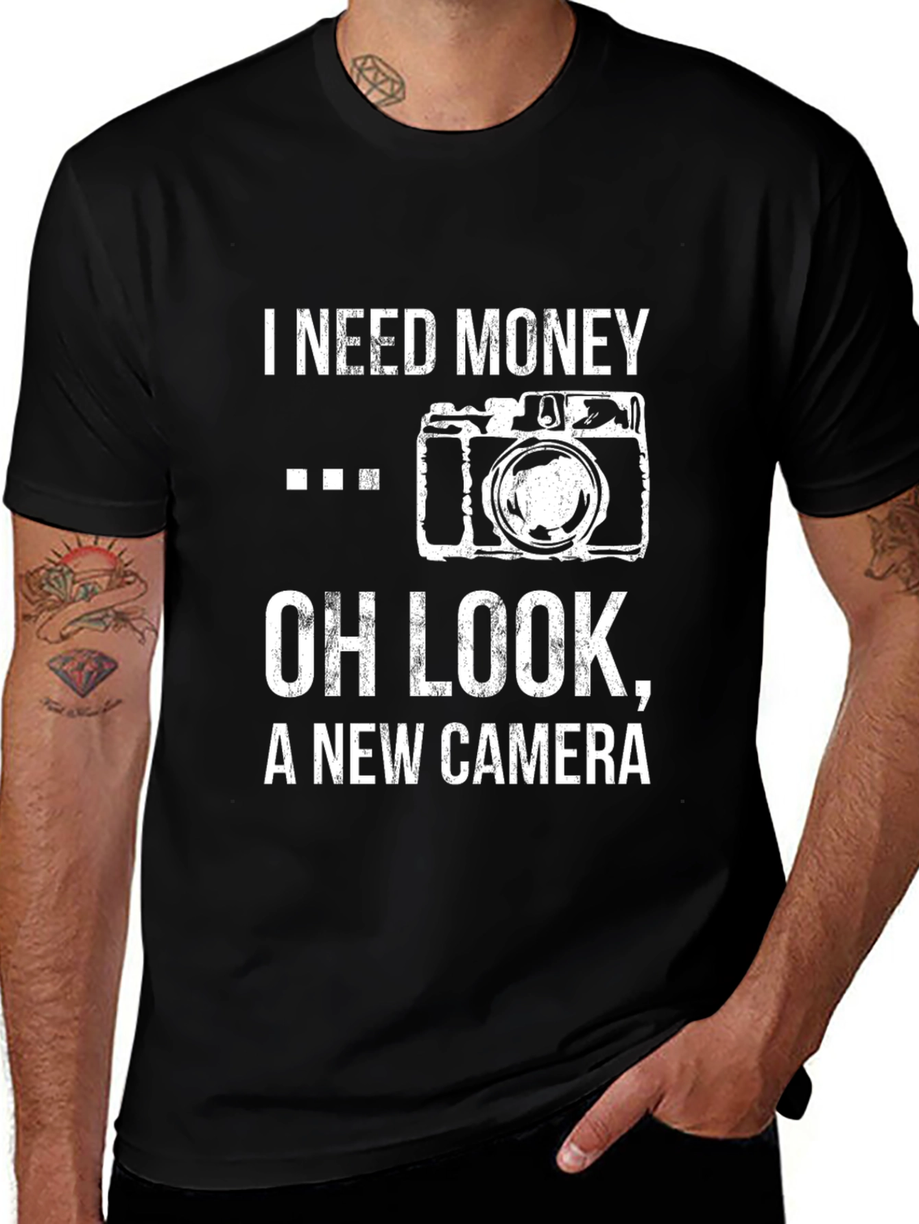 Variant 16 of Funny Photography T-Shirt - I Need Money, New Camera