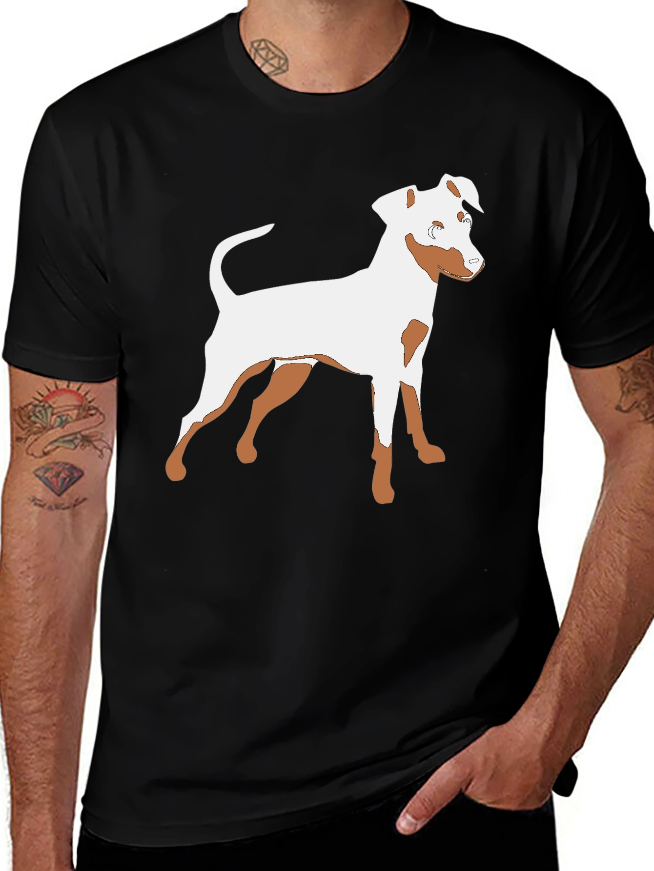 Variant 14 of Dog Graphic Black T-Shirt