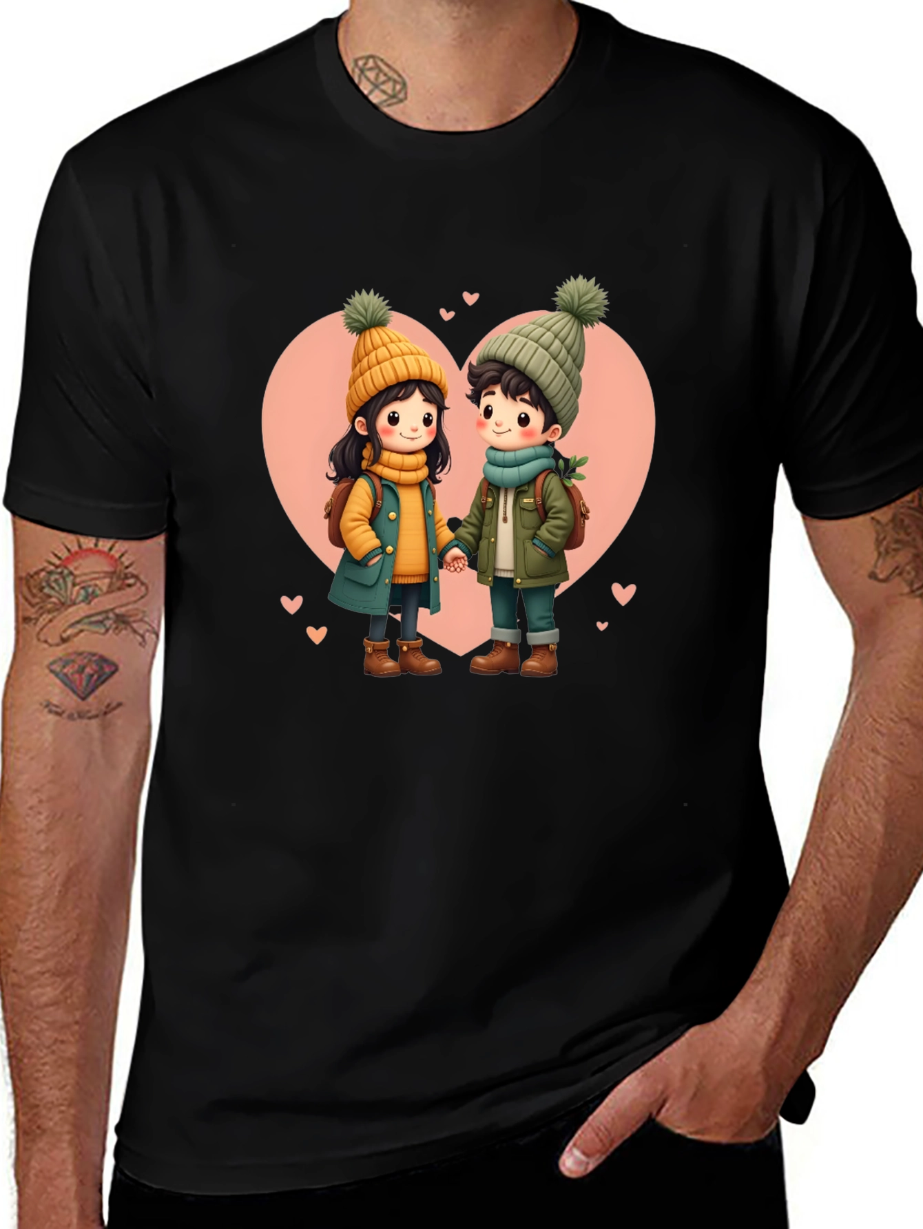 Variant 12 of Romantic Cartoon Couple Graphic Tee