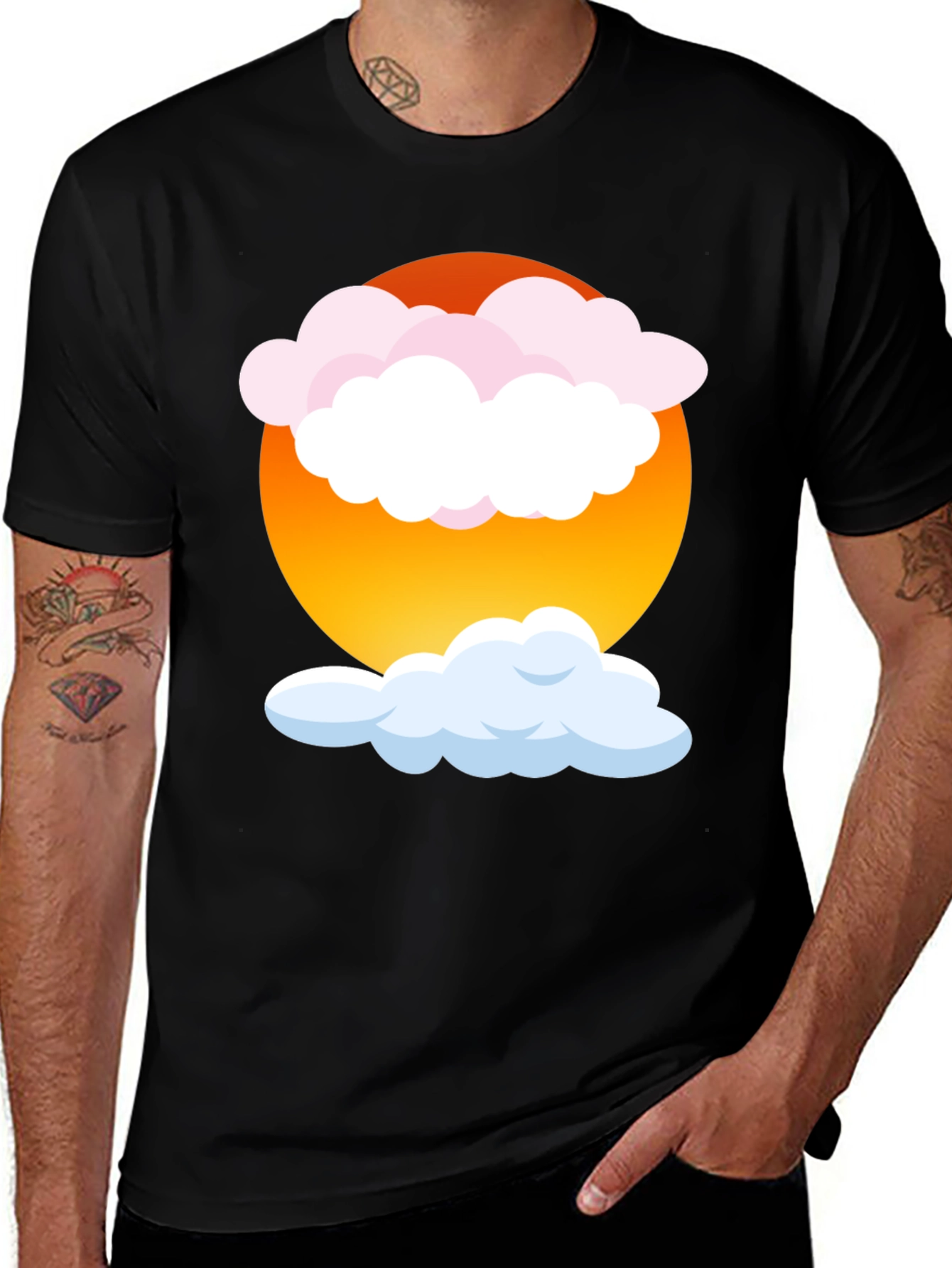 Variant 17 of Sunset Clouds Black T-Shirt