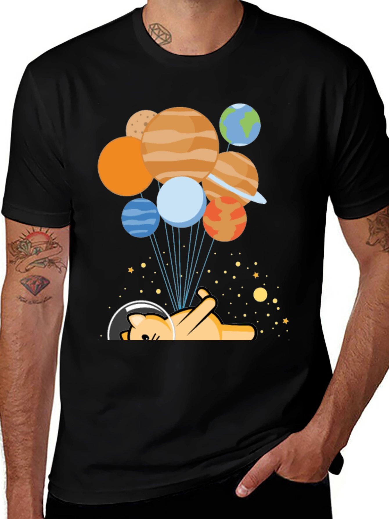 Cosmic Cat T-Shirt - Planetary Balloons Space Tee