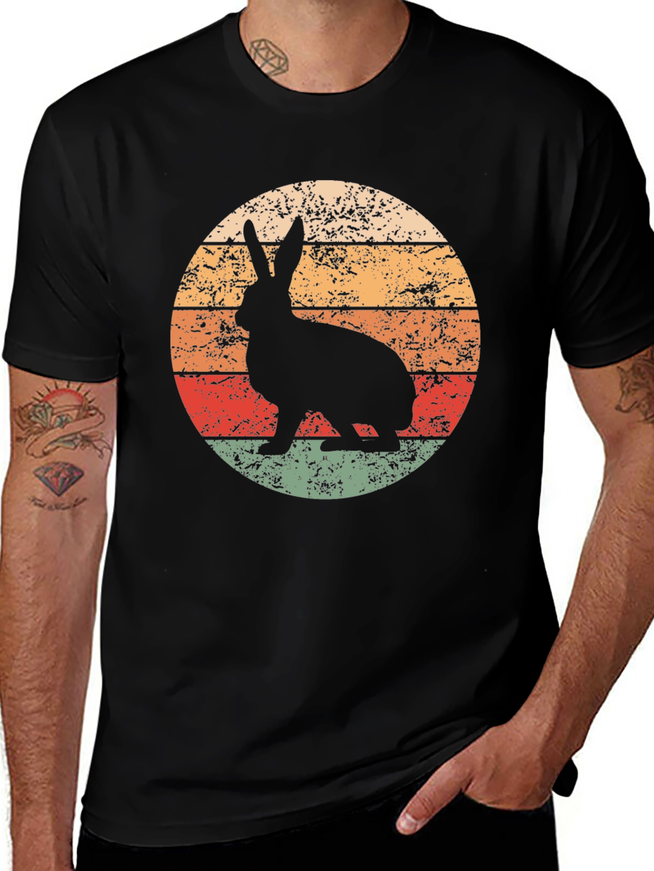 Variant 6 of Retro Rabbit Graphic Tee