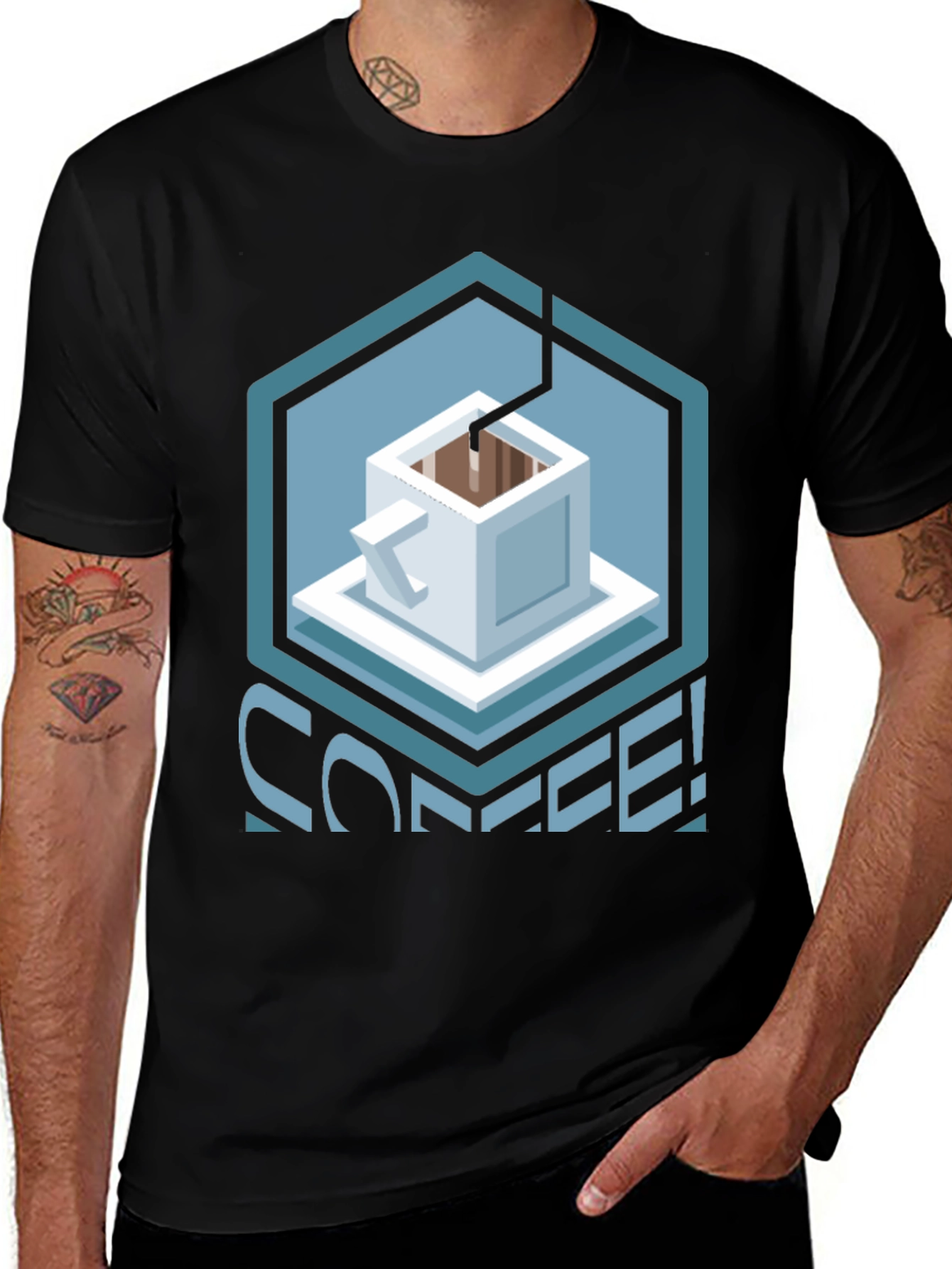 Variant 29 of Geometric Coffee T-Shirt - Unique Graphic Tee