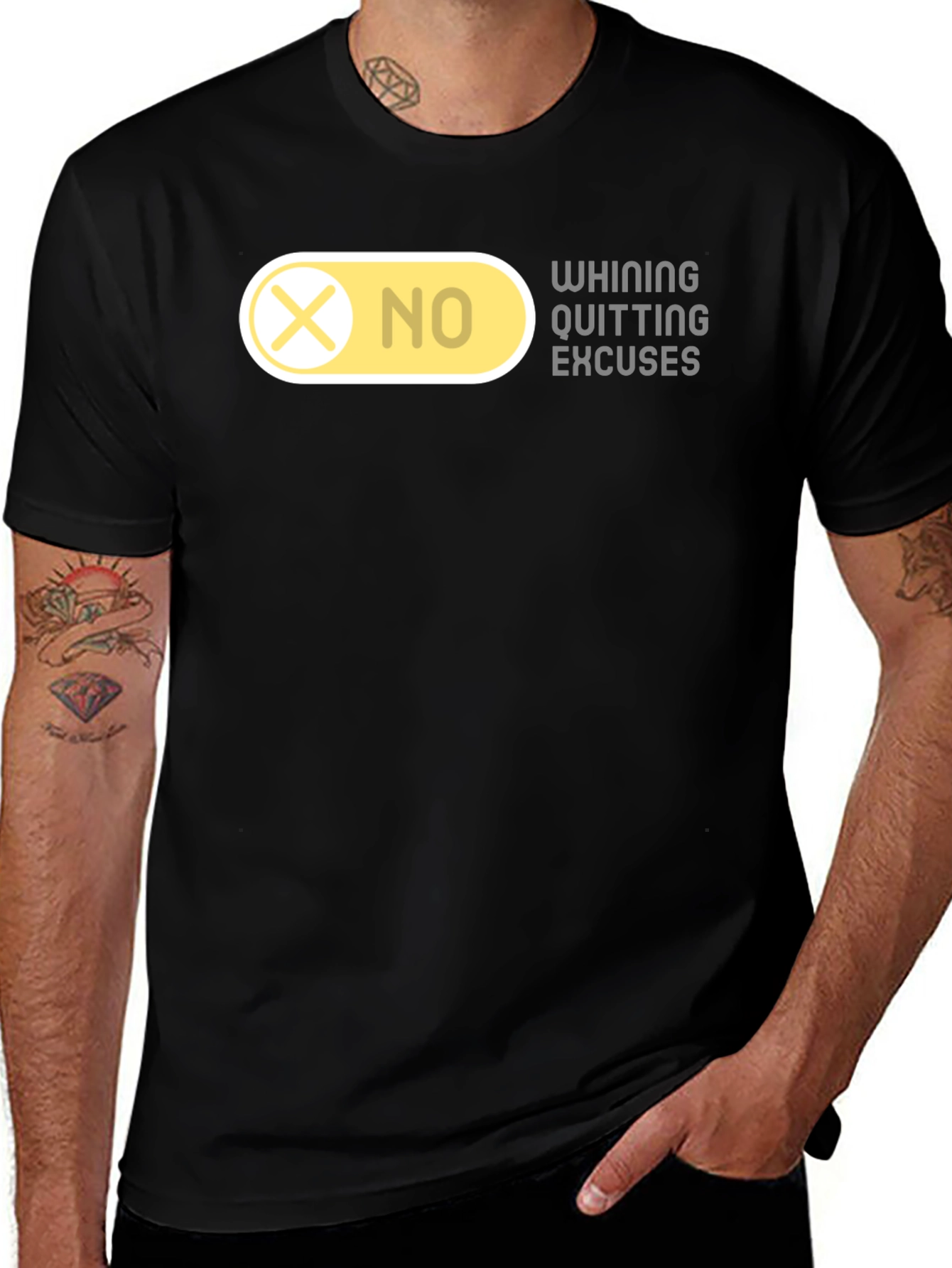 Variant 29 of No Excuses Graphic T-Shirt - Motivational Tee