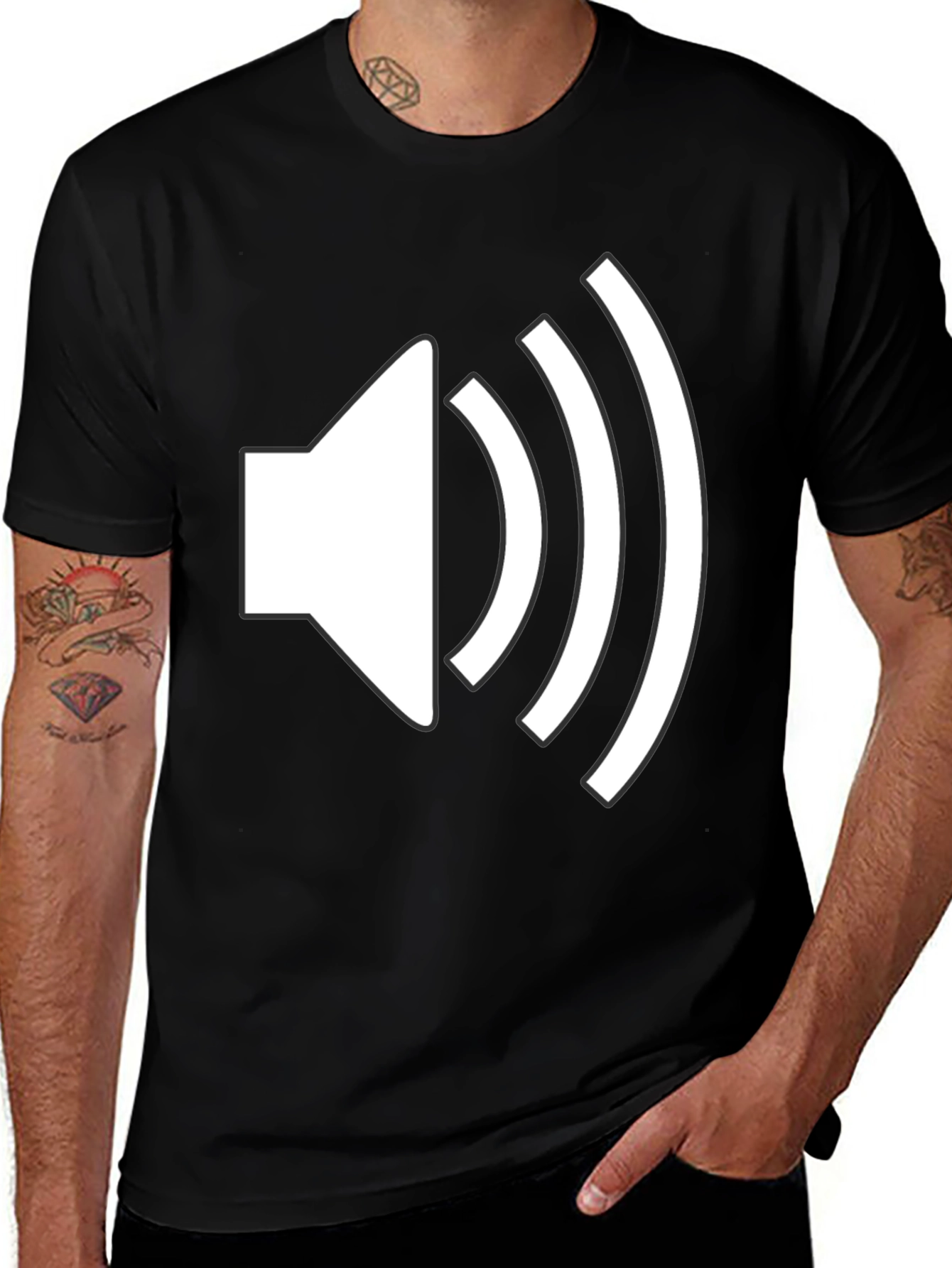 Variant 21 of Sound Wave T-Shirt - Black Graphic Tee