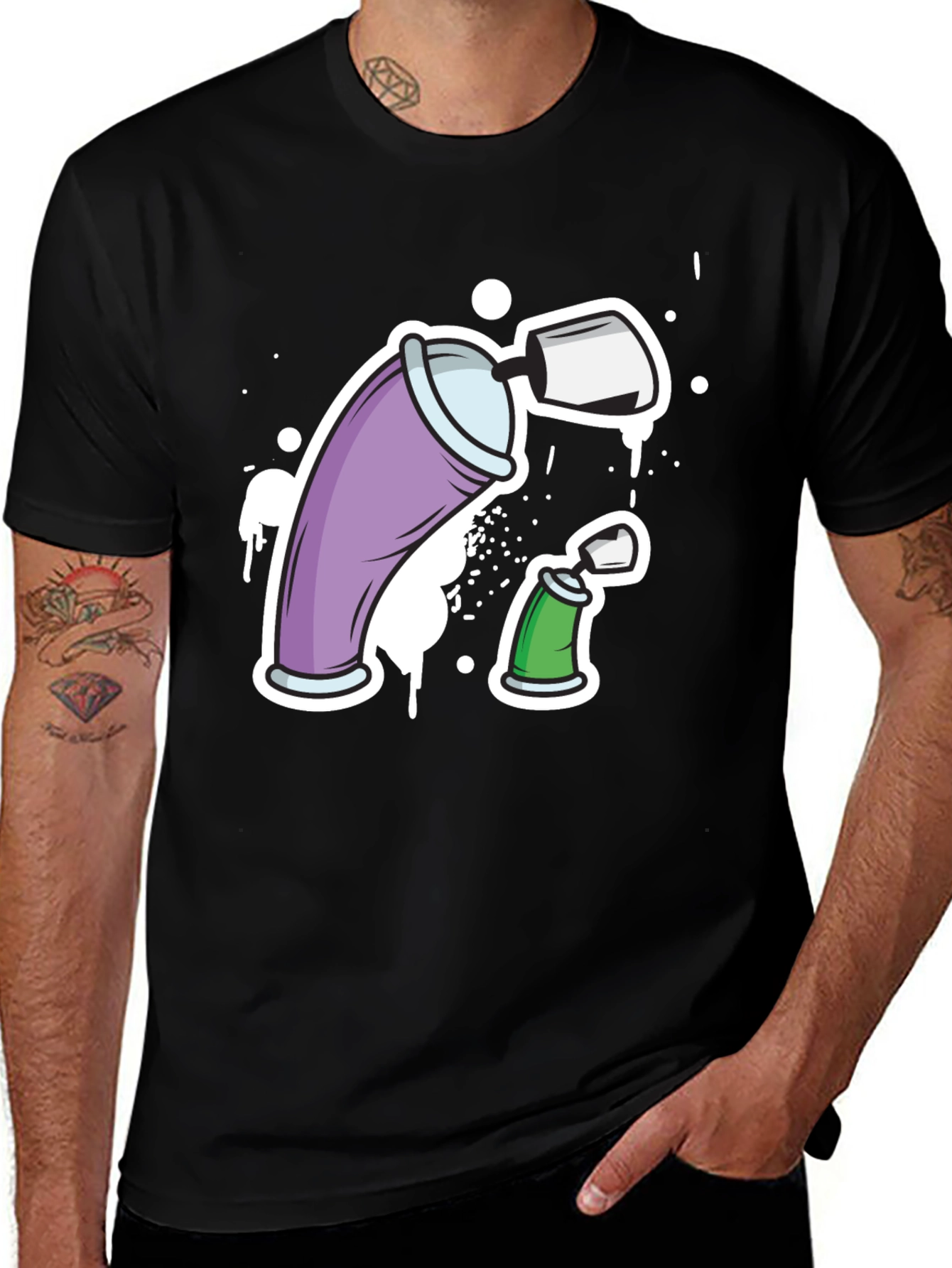 Variant 4 of Graffiti Spray Cans Graphic Tee