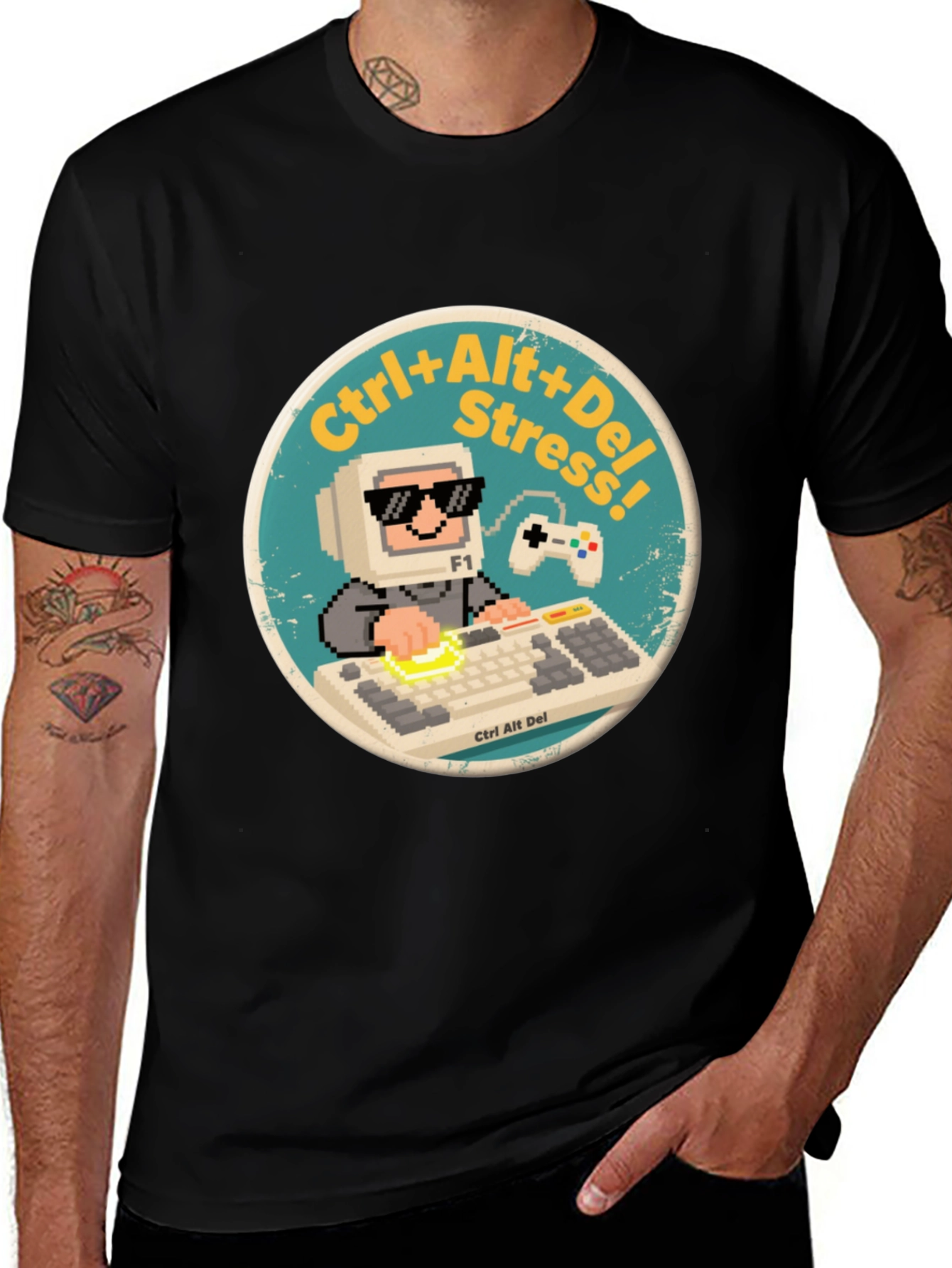 Variant 23 of Ctrl+Alt+Del Stress T-Shirt: Gamer Style