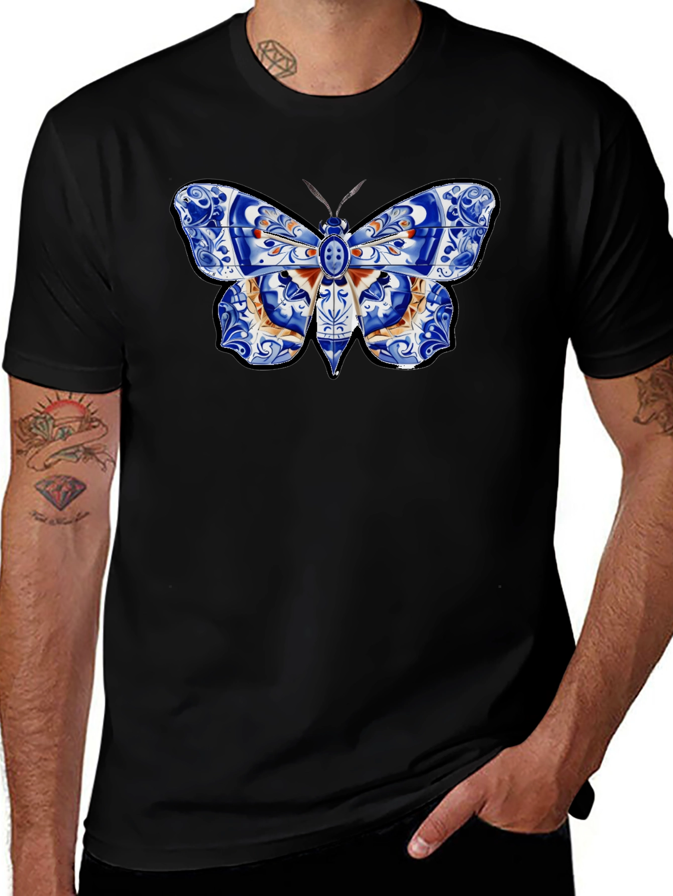 Variant 29 of Butterfly Graphic Black T-Shirt