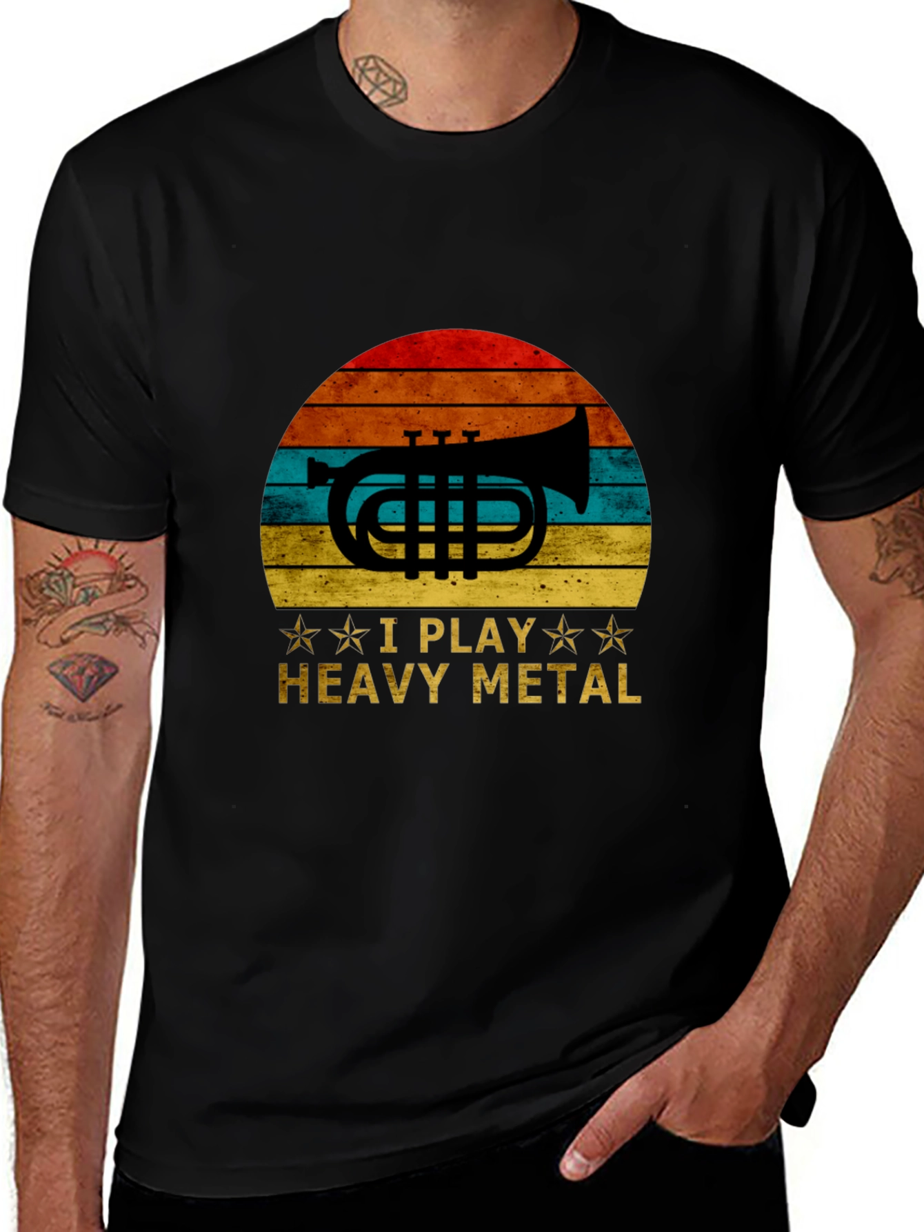 I Play Heavy Metal Cornet Player Black T-Shirt
