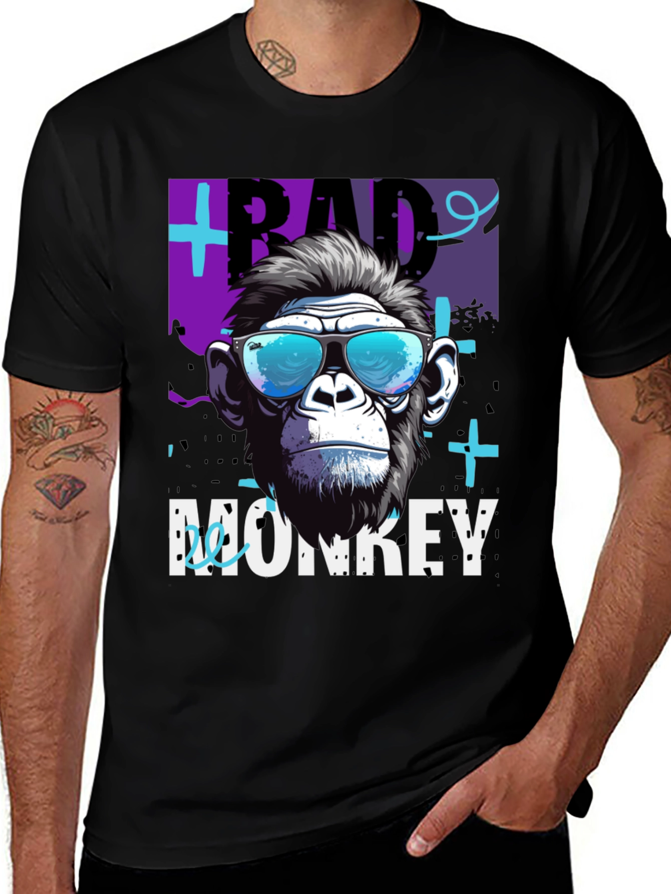 Variant 23 of Bad Monkey Graphic T-Shirt - Cool Ape Design