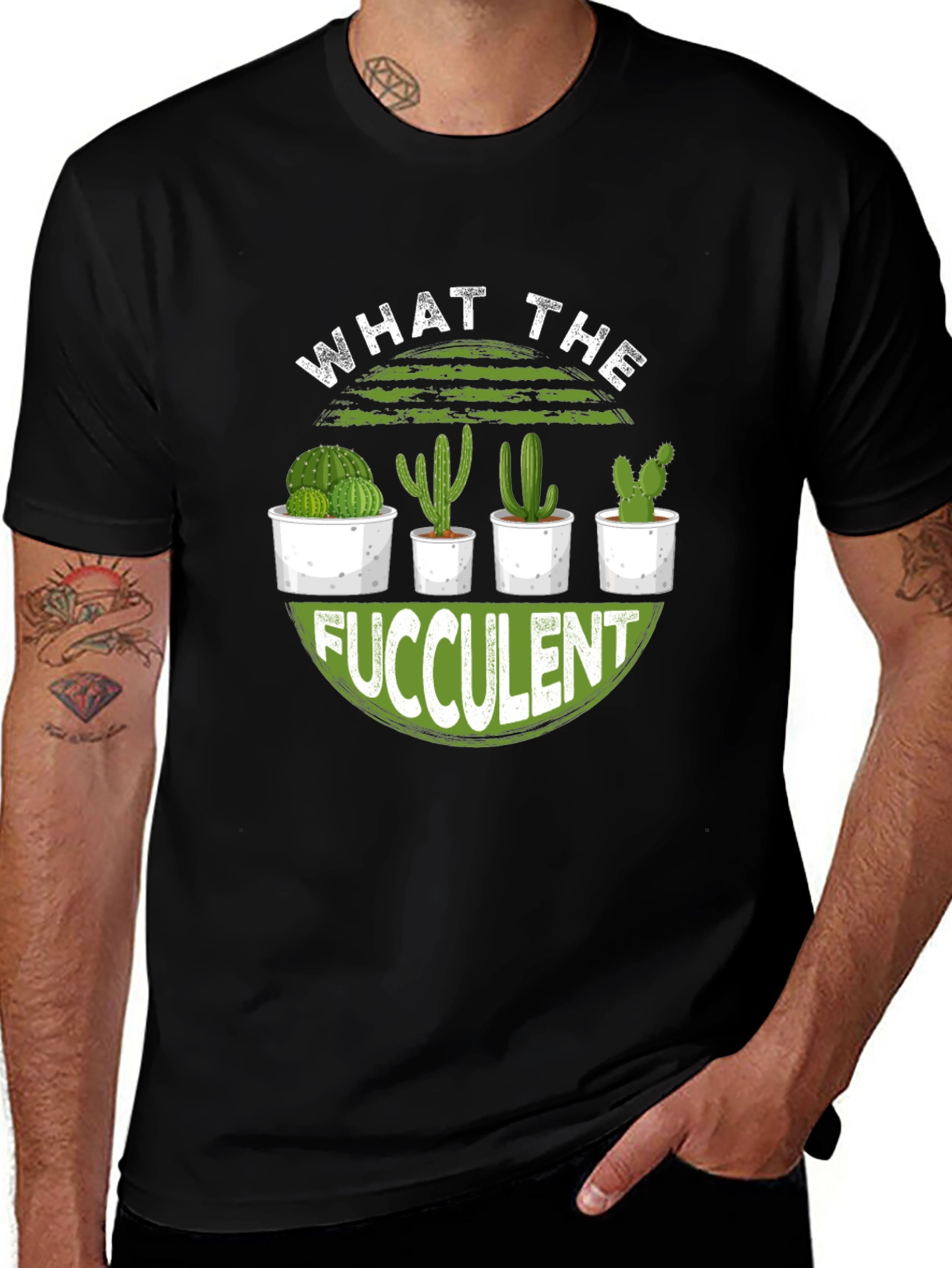 Variant 13 of What The Fucculent Cactus Graphic Tee