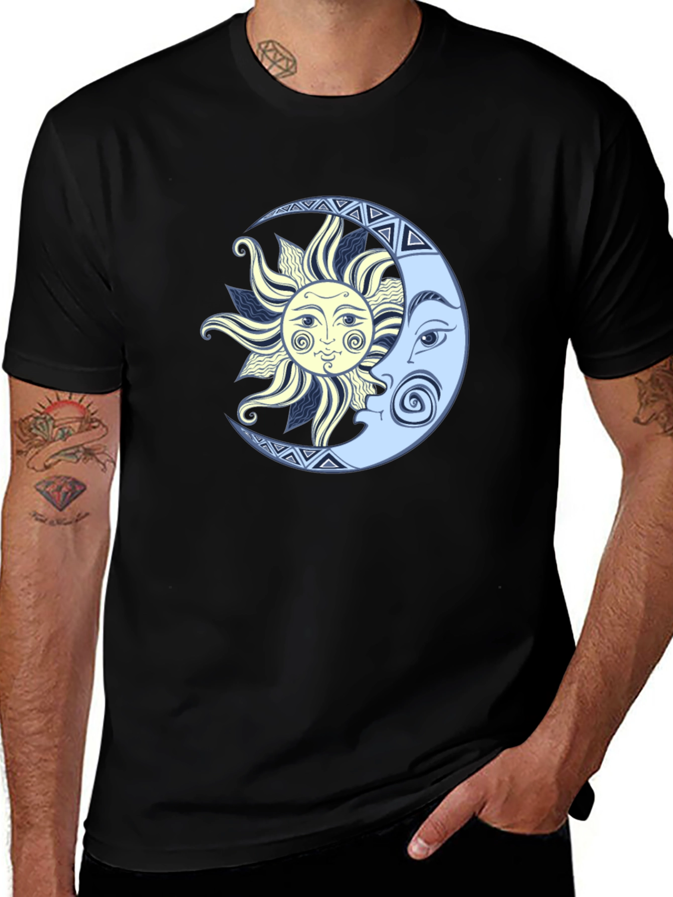 Variant 3 of Sun & Moon Graphic Tee - Stylish Celestial Design