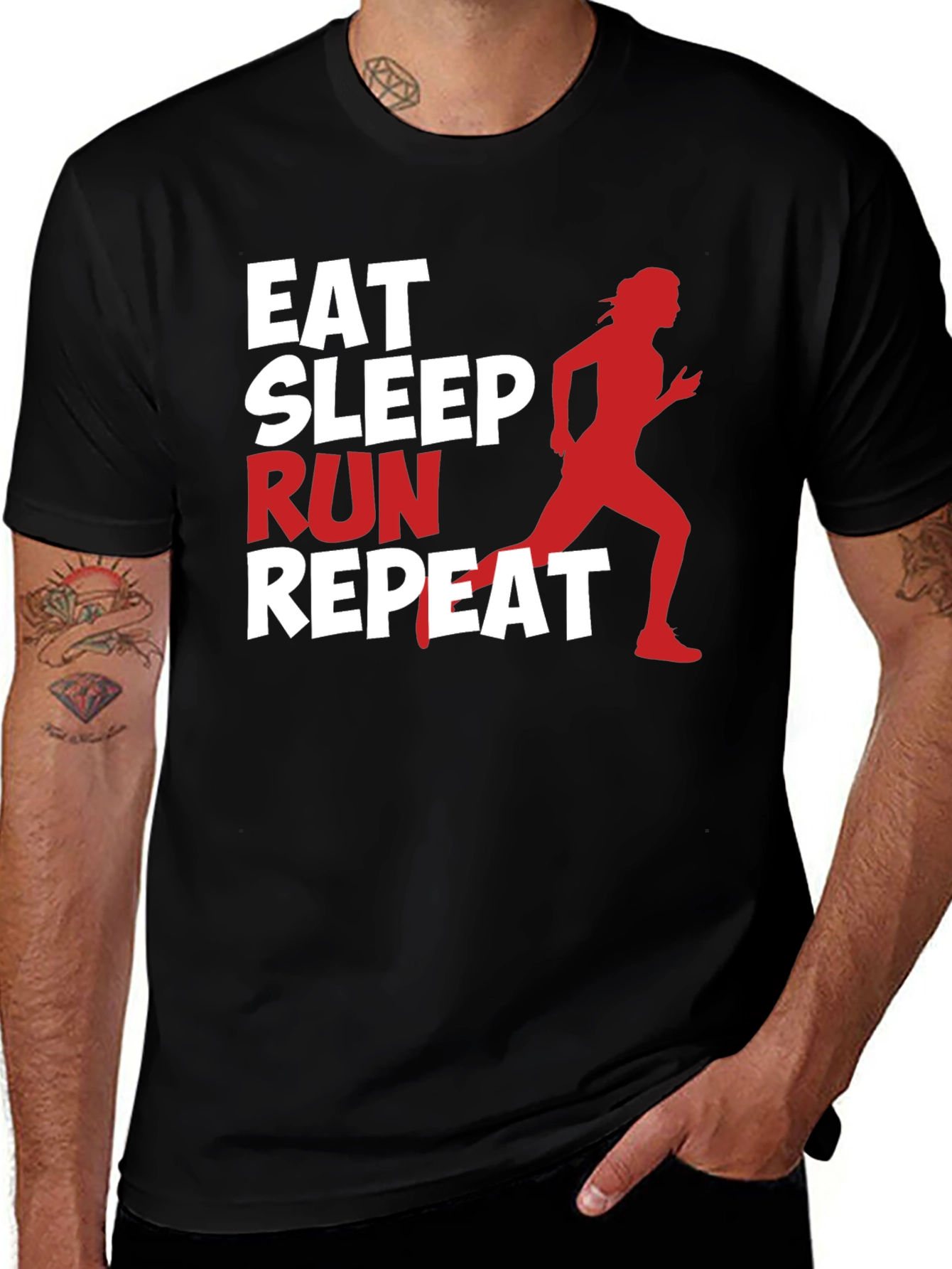 Variant 8 of Eat Sleep Run Repeat Graphic T-Shirt