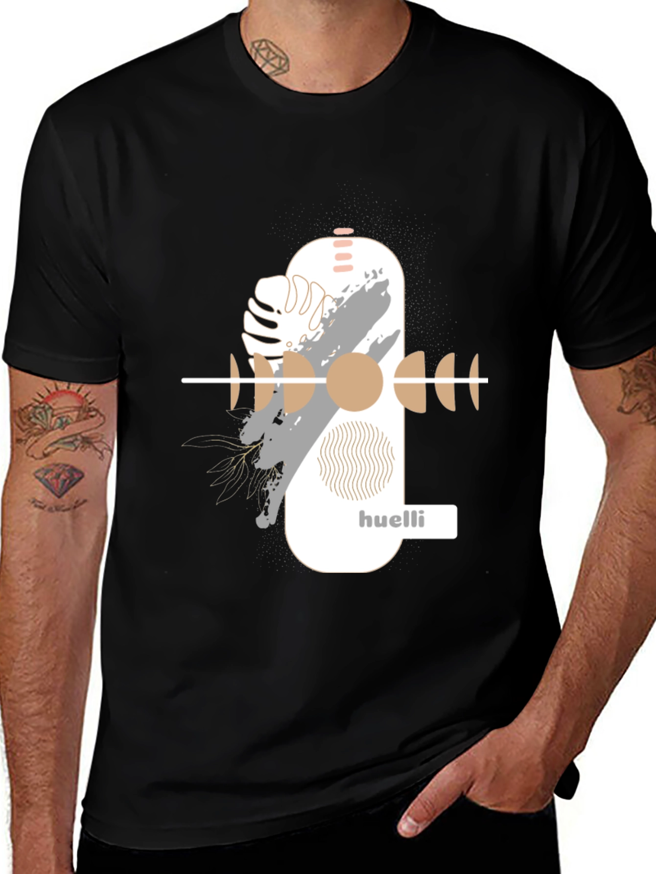 Variant 12 of Abstract Graphic Print Black T-Shirt