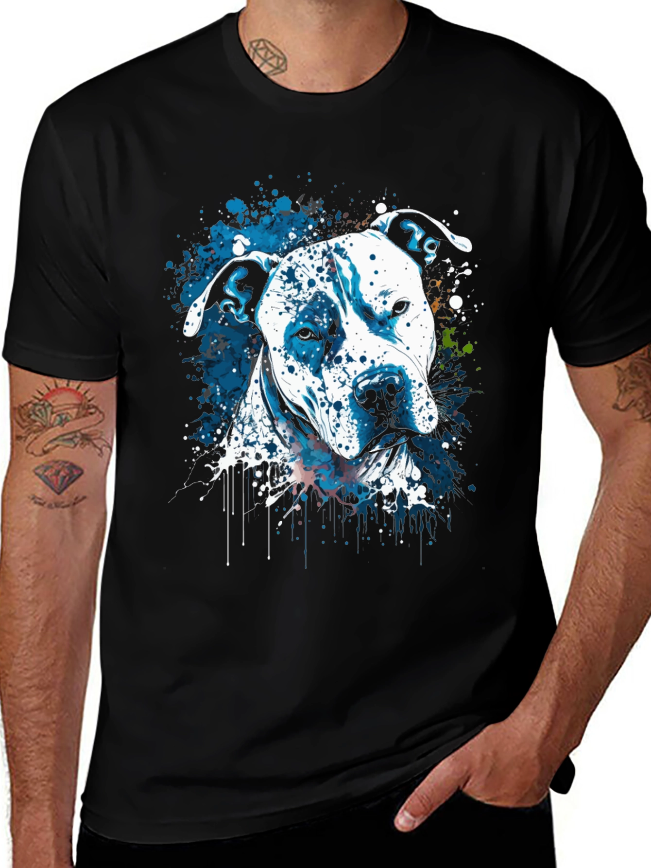 Variant 24 of Pitbull Splash T-Shirt - Unique Dog Lover Tee