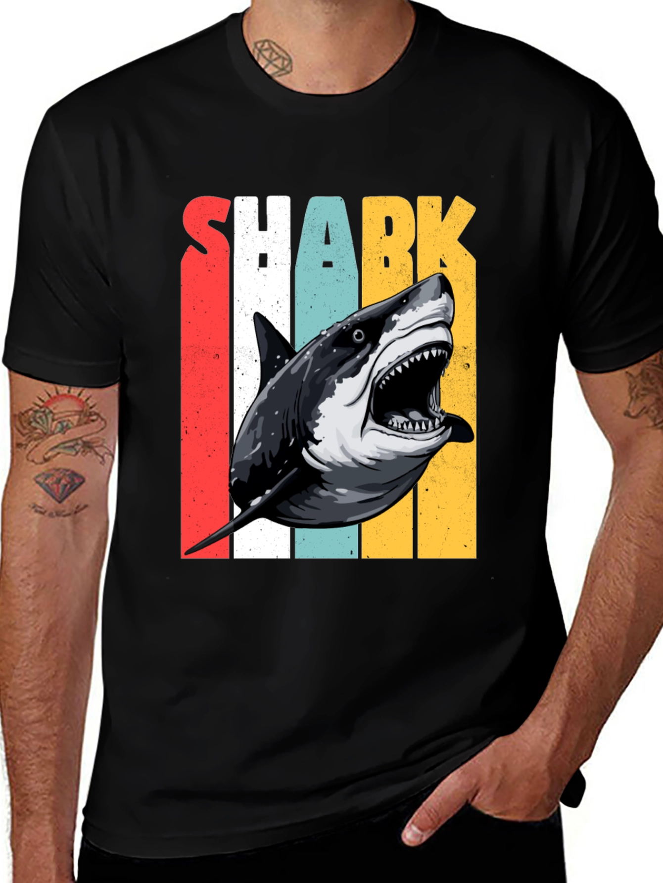 Variant 17 of Shark Graphic T-Shirt - Retro Style Print