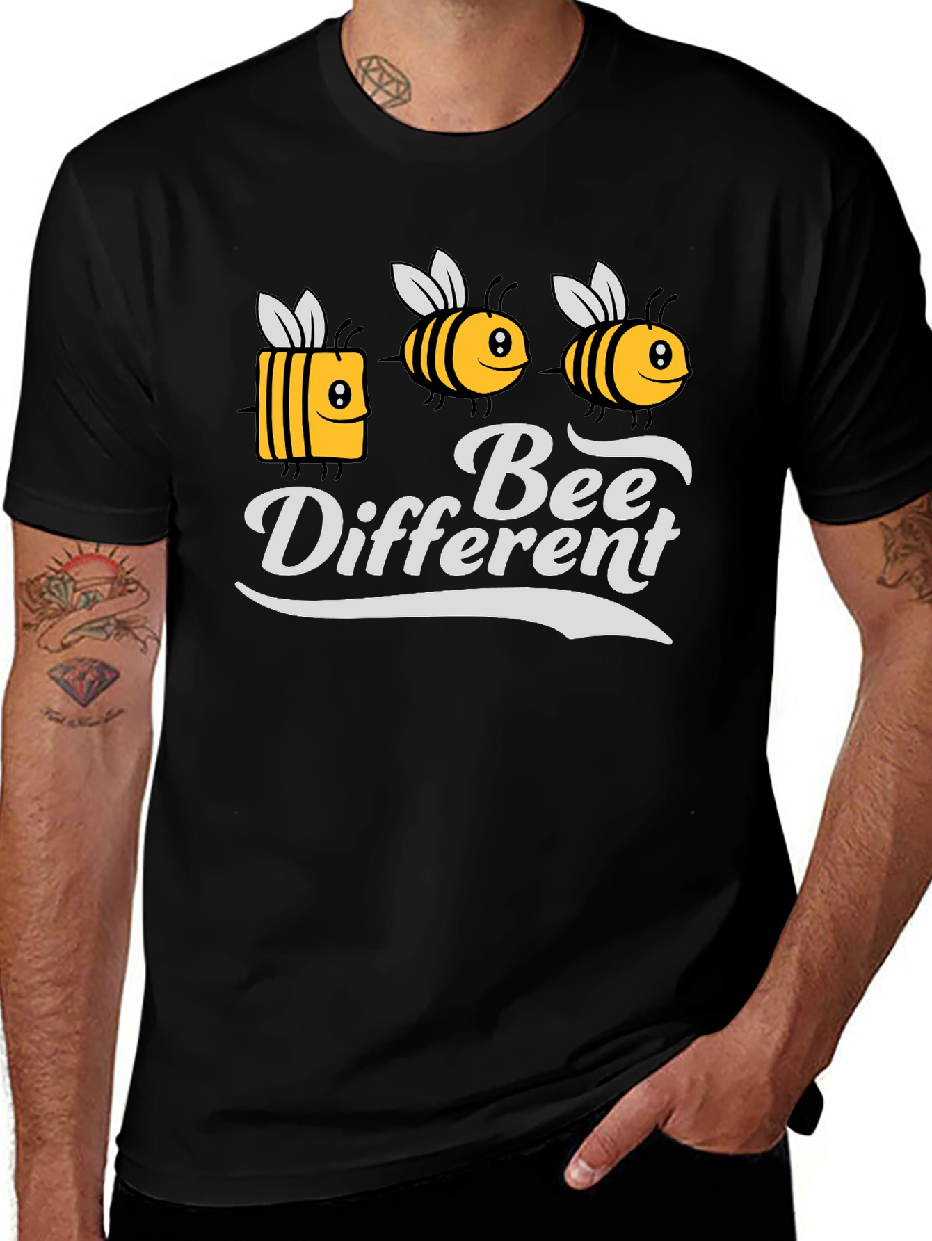 Bee Different Graphic Tee - Black T-Shirt