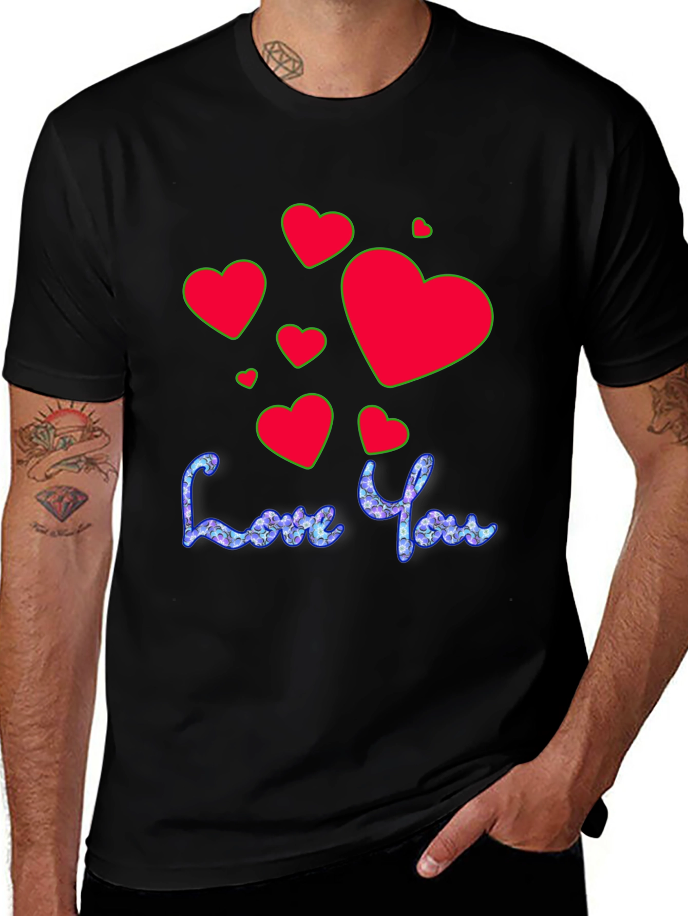 Variant 7 of Love You T-Shirt - Red Heart Valentine's Day Tee