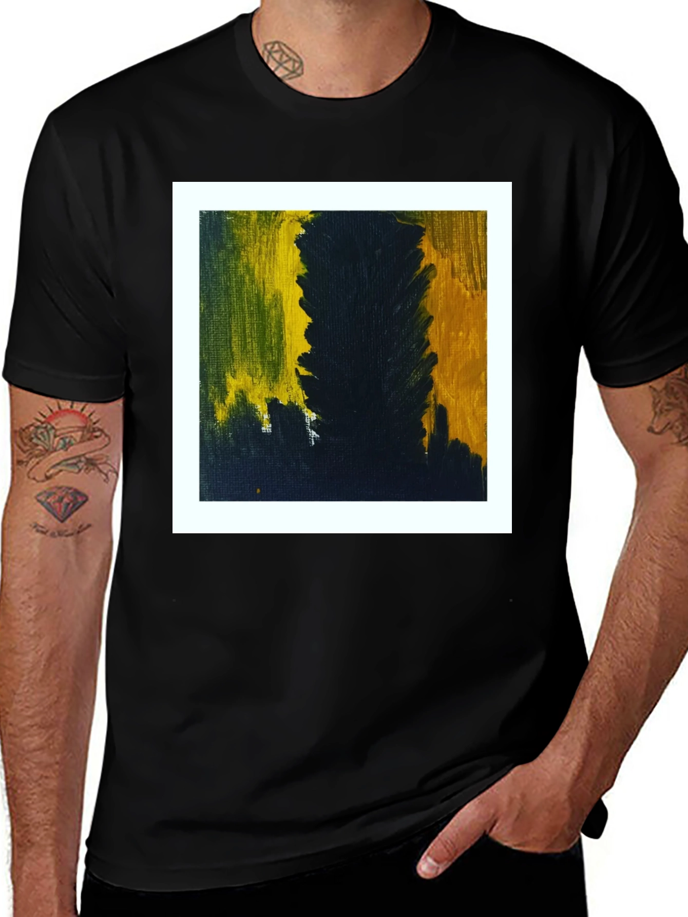 Variant 20 of Abstract Art Print Black Tee